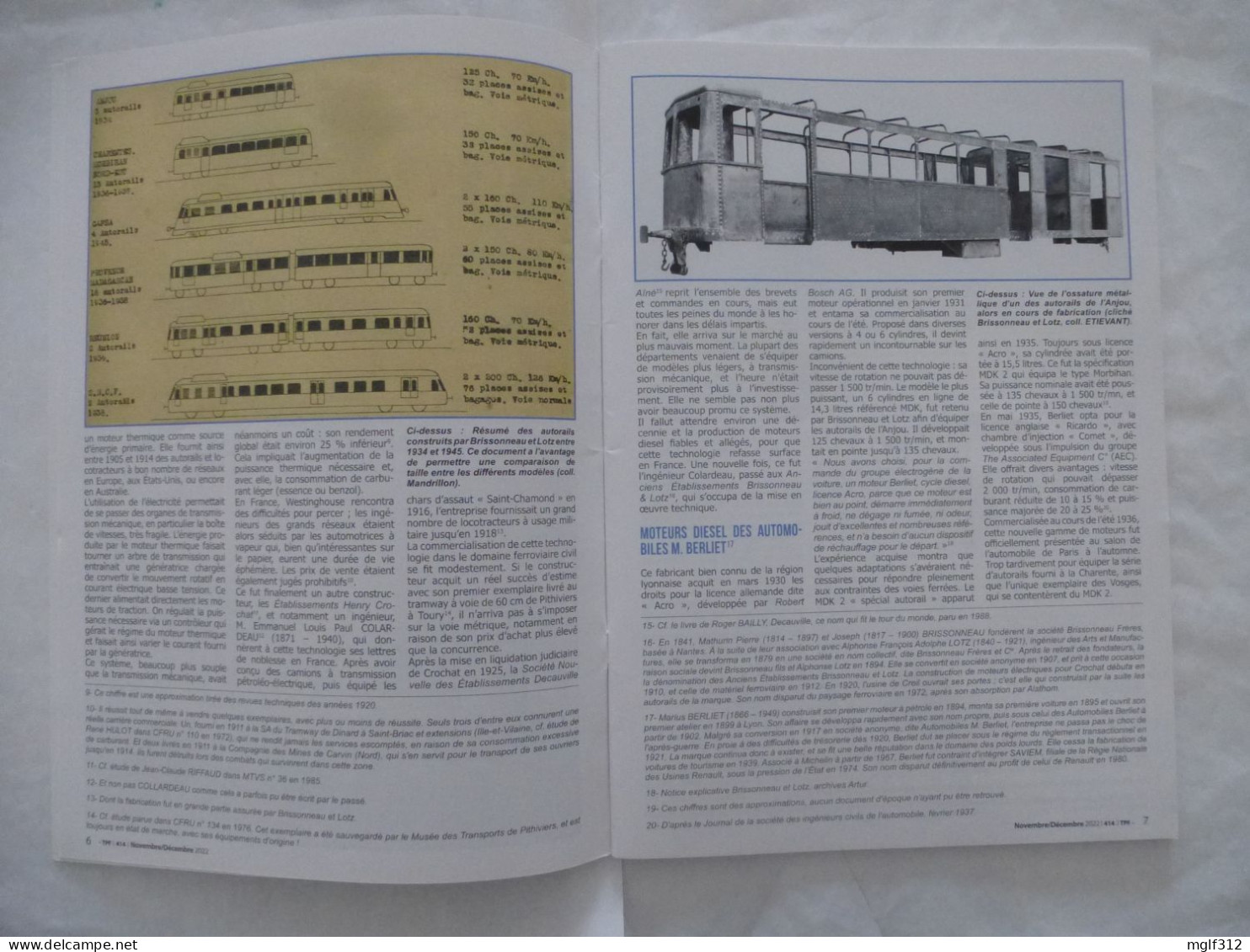 REVUE Transports & Patrimoine Ferroviaires N° 414 Nov. 2022 - BRISSONNEAU MONOCAISSES - MAINTENANCE De La VOIE De 60 - Ferrocarril & Tranvías