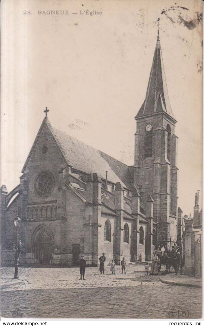 Bagneux L'eglise    Carte Postale Animee  1908 - Bagneux