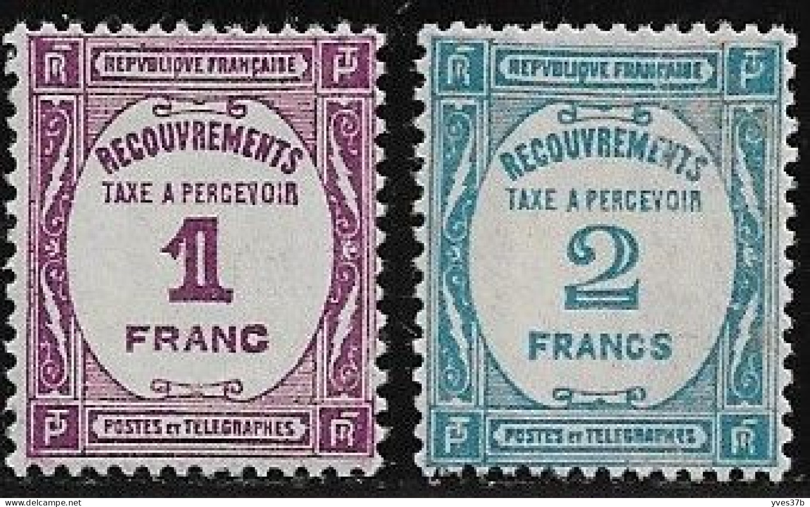 FRANCE TAXES N°59+61  - Neuf** - SUP - - 1859-1959 Neufs