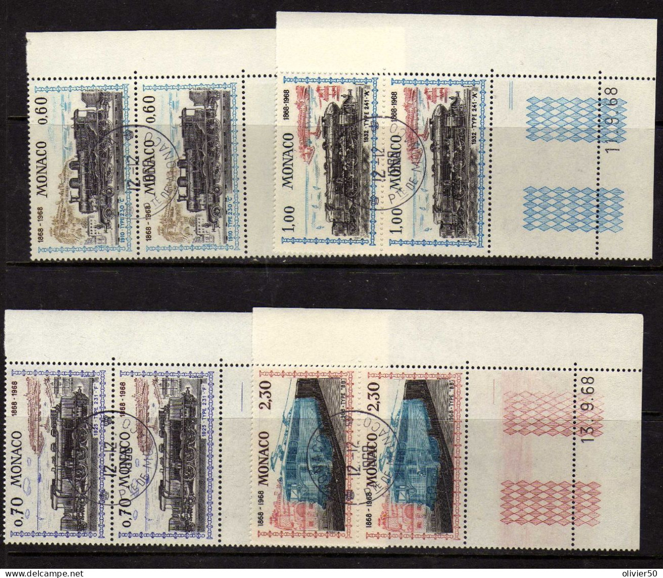 Monaco - 1968  Locomotives - Obliteres - Used Stamps