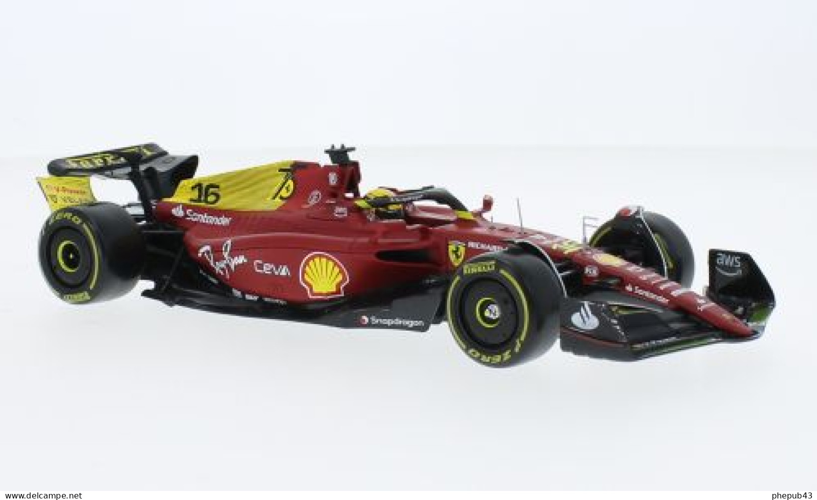 Ferrari F1-75 - Scuderia Ferrari - GP FI Monza 2022 #16 - Charles Leclerc - Bburago (1:24) - Burago