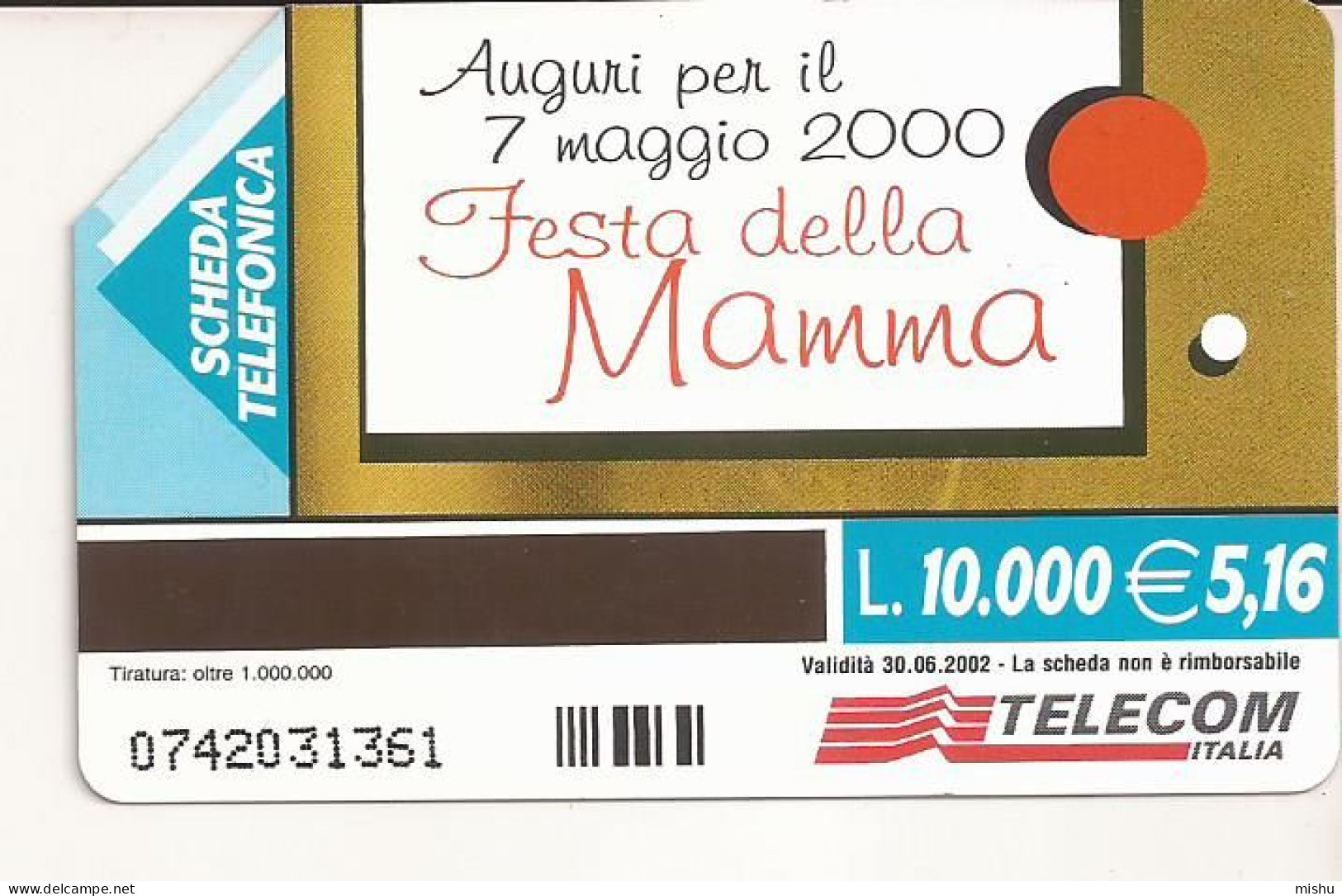 CT2 - Italy Phonecard - Telecom Italia  - 10000 Lire - Festa Della Mamma - Sonstige & Ohne Zuordnung