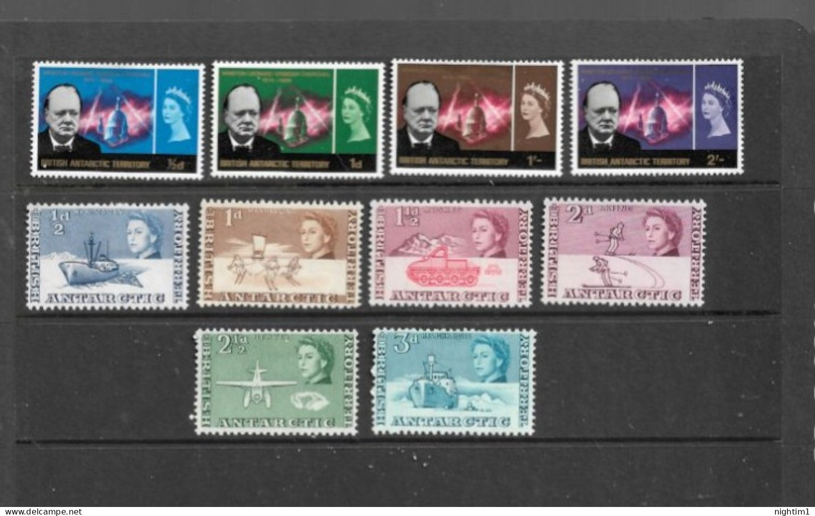 BRITISH ANTARCTIC TERRITORY COLLECTION.  CHURCHILL AND QEII. MOUNTED MINT - Unused Stamps