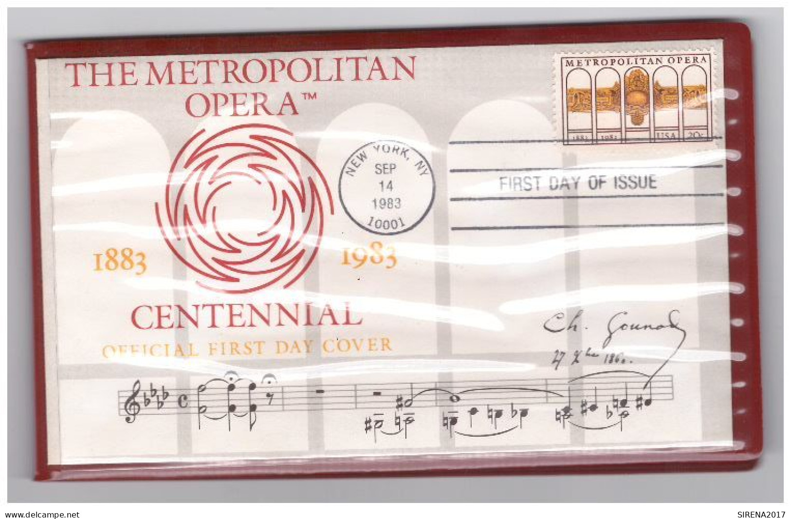 THE METROPOLITRAN OPERA - FIRST DAY OF ISSUE - CENTENNIAL 1883 1983 - CERTIFICATE - 1981-1990