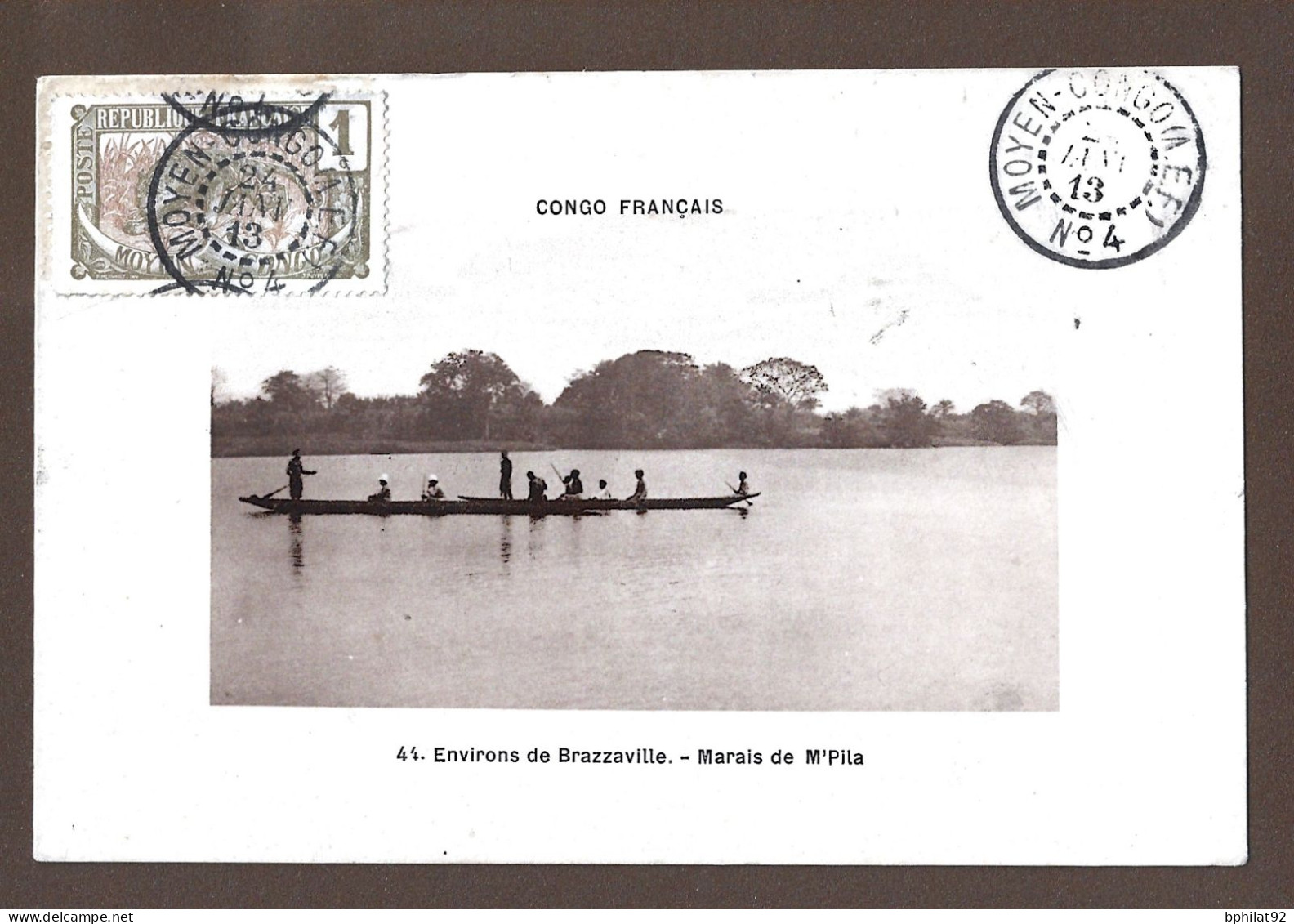 !!! CARTE POSTALE DU CONGO AVEC RARE OBLITÉRATION TEMPORAIRE NUMÉRO 4 - Storia Postale