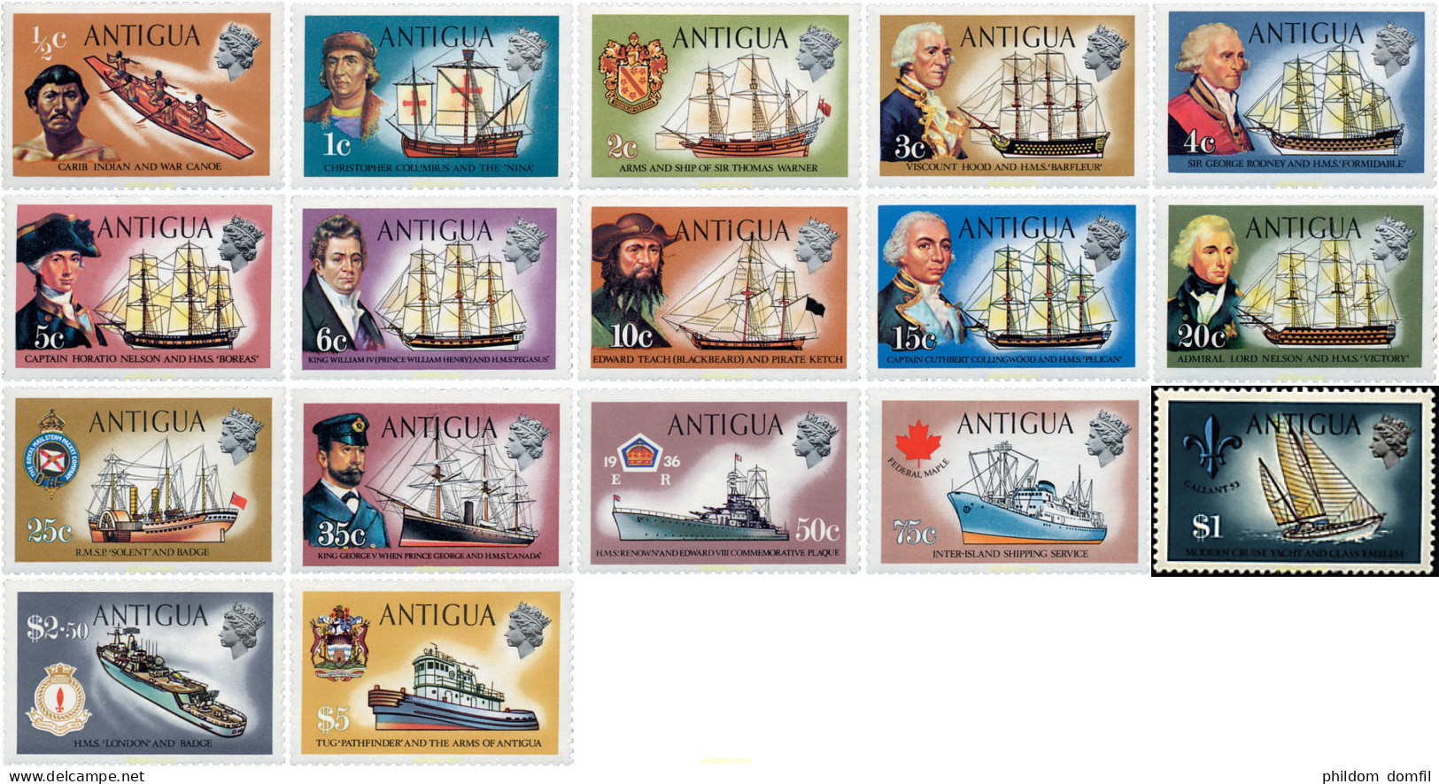 46662 MNH ANTIGUA 1970 BARCOS - Sonstige & Ohne Zuordnung