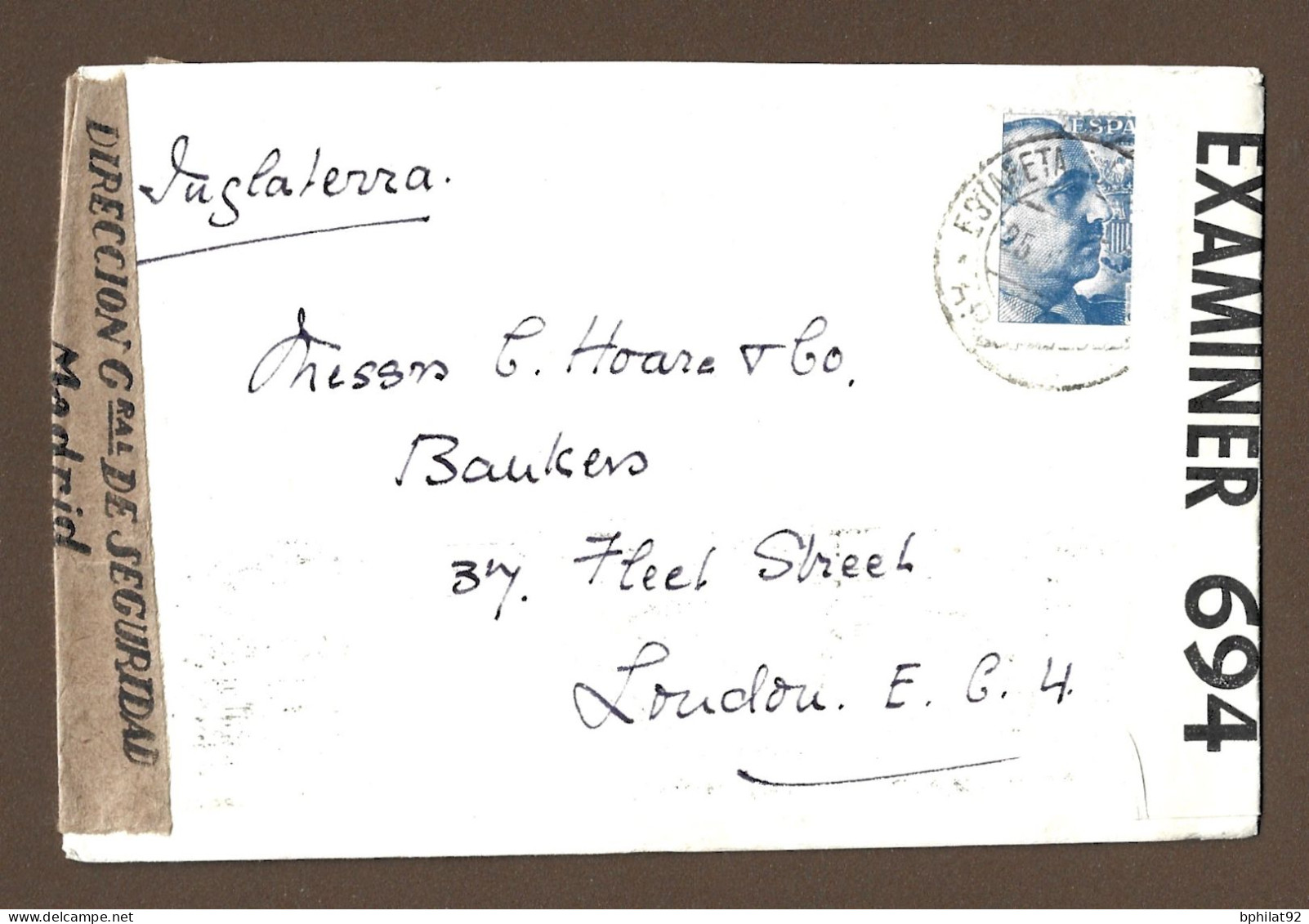 !!! LETTRE DE MADRID POUR L'ANGLETERRE AVEC DOUBLE CENSURE AU DÉPART ET À L'ARRIVÉE, DE 1940 - Storia Postale