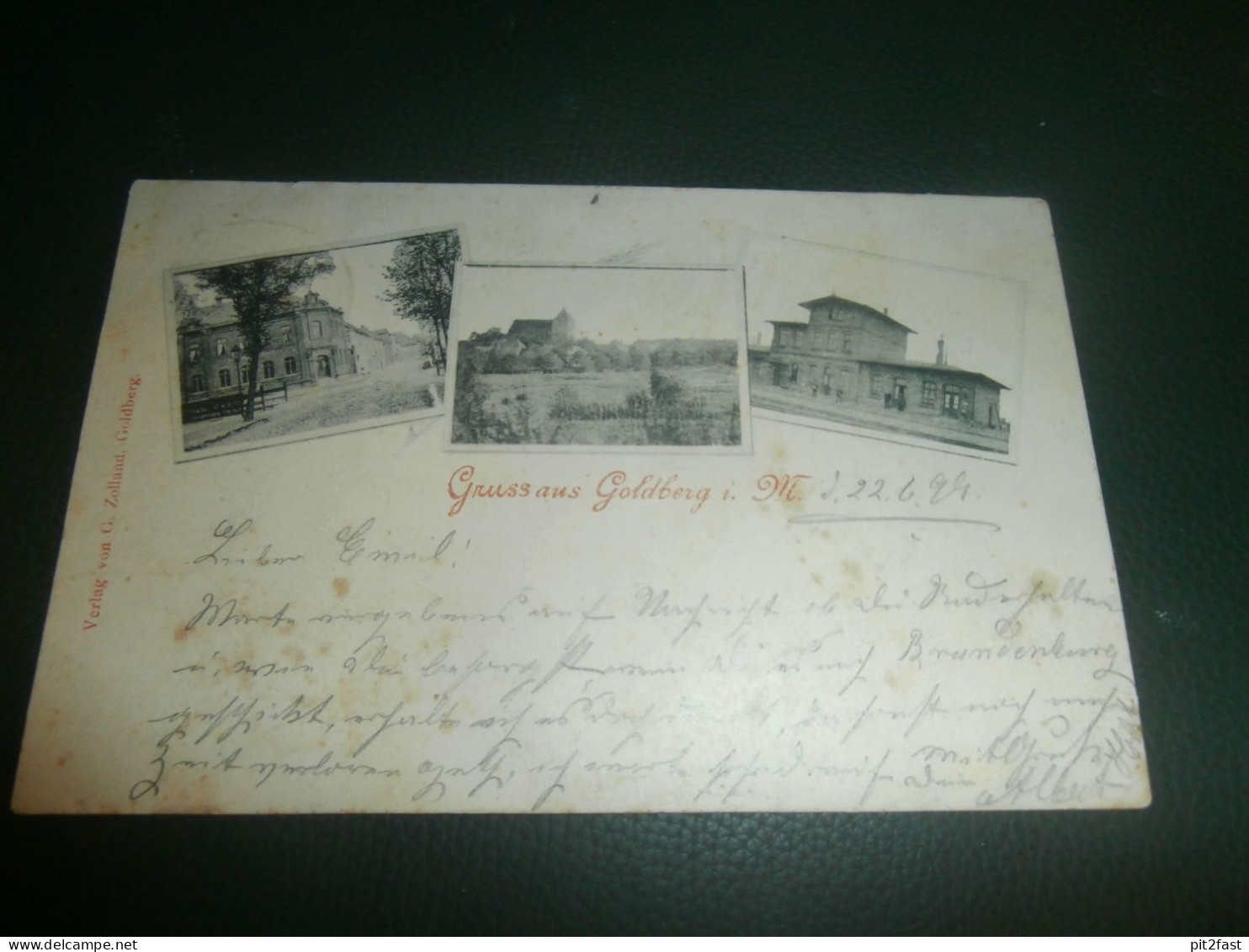 Ansichtskarte Goldberg I. Mecklenburg , 1899 , Bahnhof , AK Gelaufen !!! - Goldberg