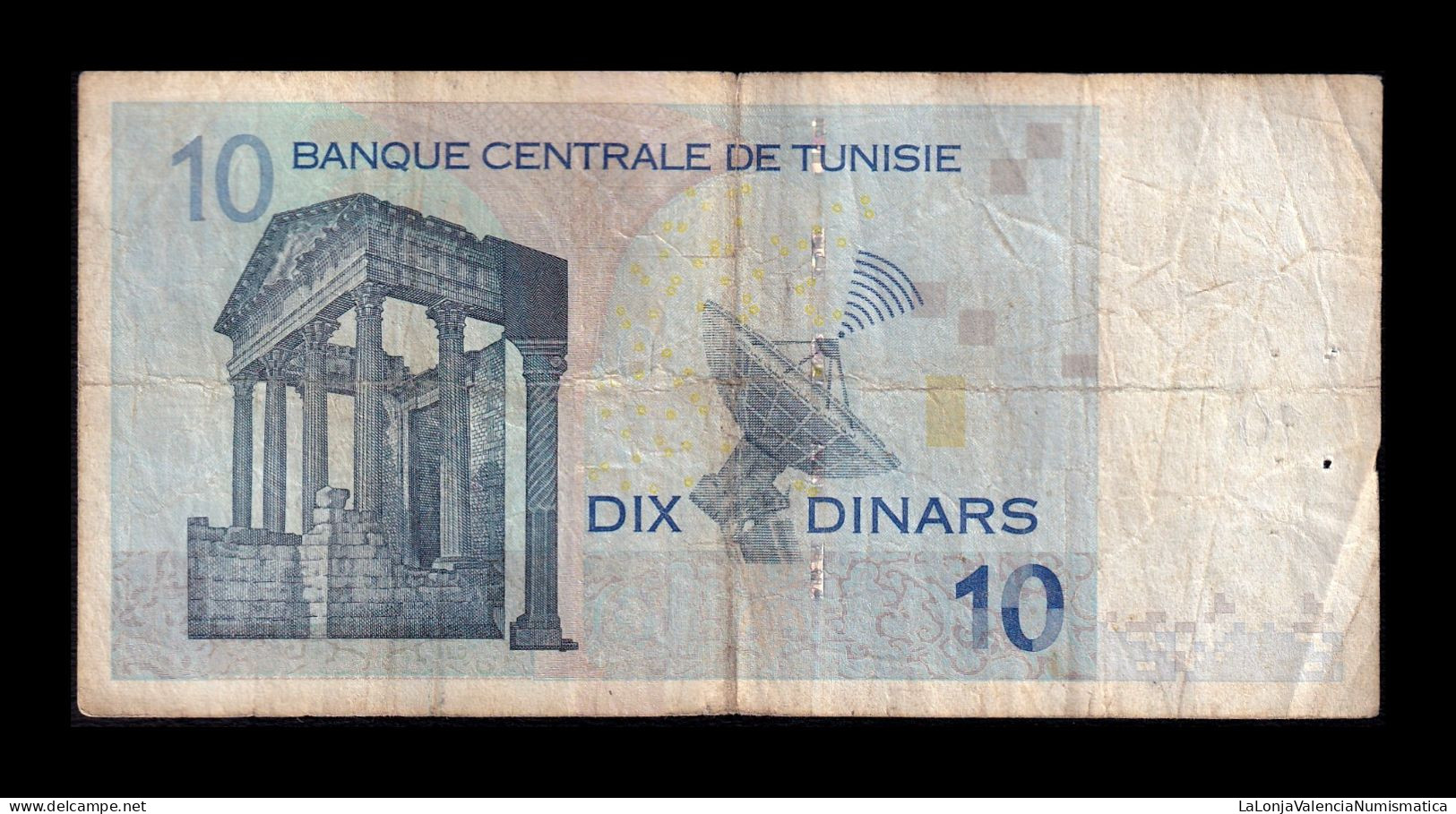 Túnez Tunisia 10 Dinars 2005 Pick 90 Bc/Mbc F/Vf - Tunisie