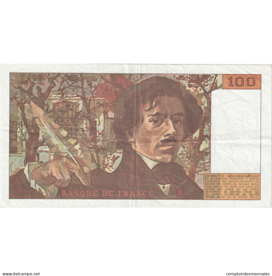 France, 100 Francs, Delacroix, 1993, G.216, SUP, Fayette:69bis.05, KM:154g - 100 F 1978-1995 ''Delacroix''