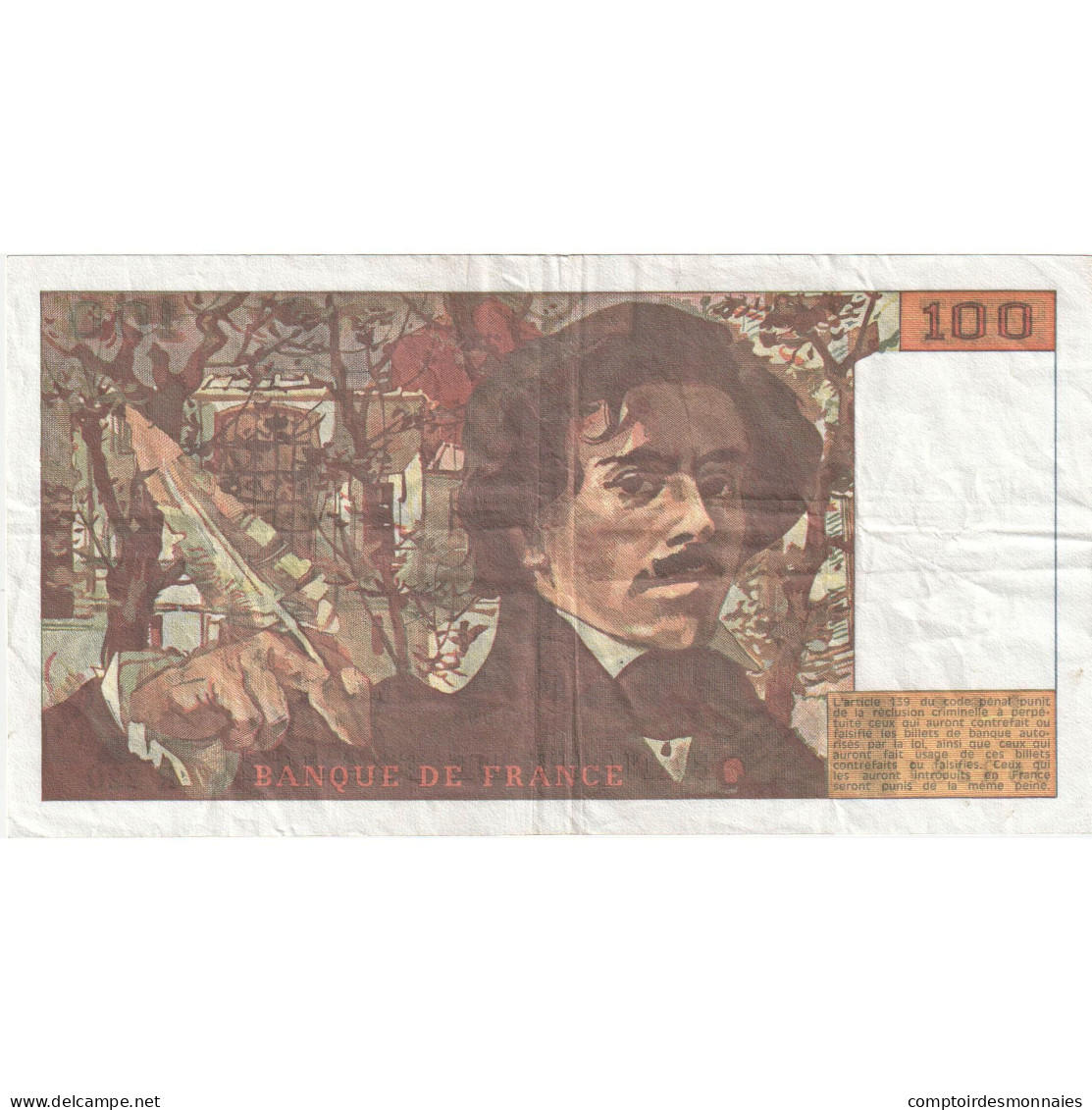 France, 100 Francs, Delacroix, 1993, R.220, TTB, Fayette:69bis.7, KM:154g - 100 F 1978-1995 ''Delacroix''