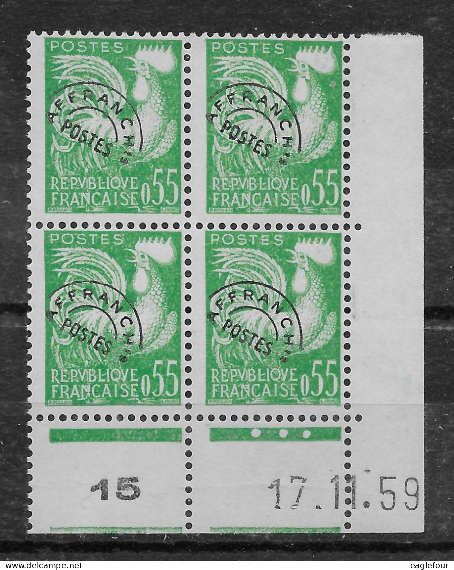 Superbe Coin Daté N° 122 De 1959 * TBE - Charnières Sur Les 2 Timbres Du Haut - 1950-1959