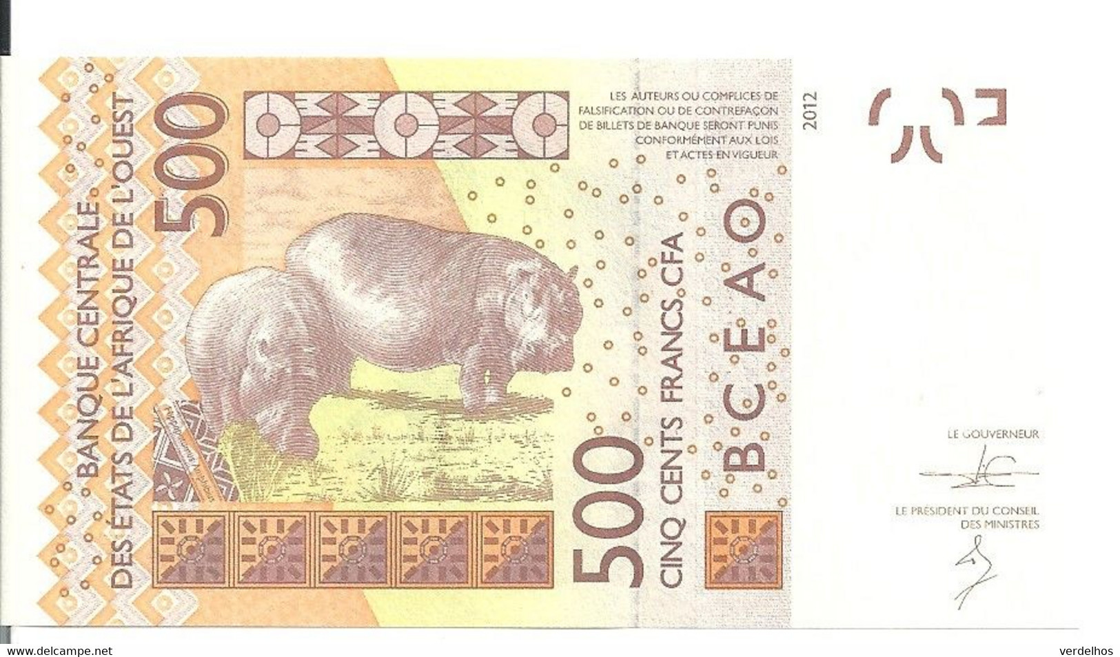 TOGO 500 FRANCS 2012 UNC P 819T - Togo