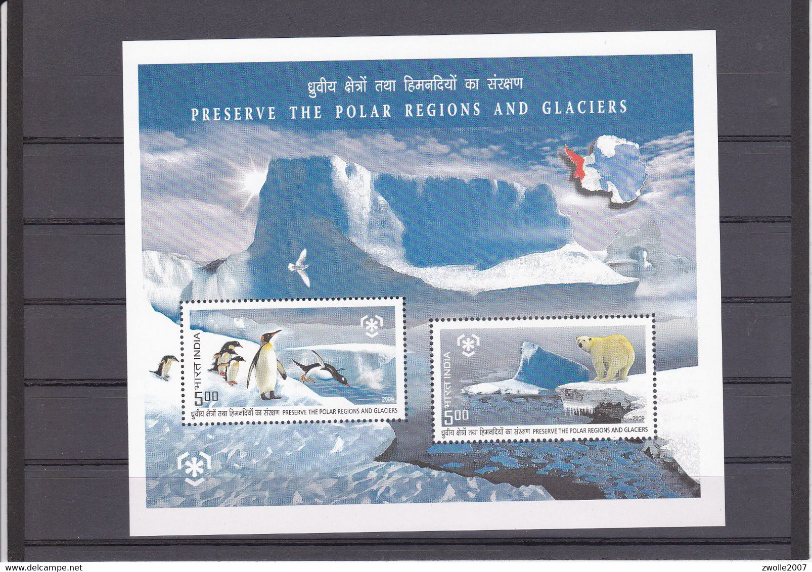 INDIA 2009 Preserve The Polar Regions And Glaciers Miniature Sheet - Autres & Non Classés