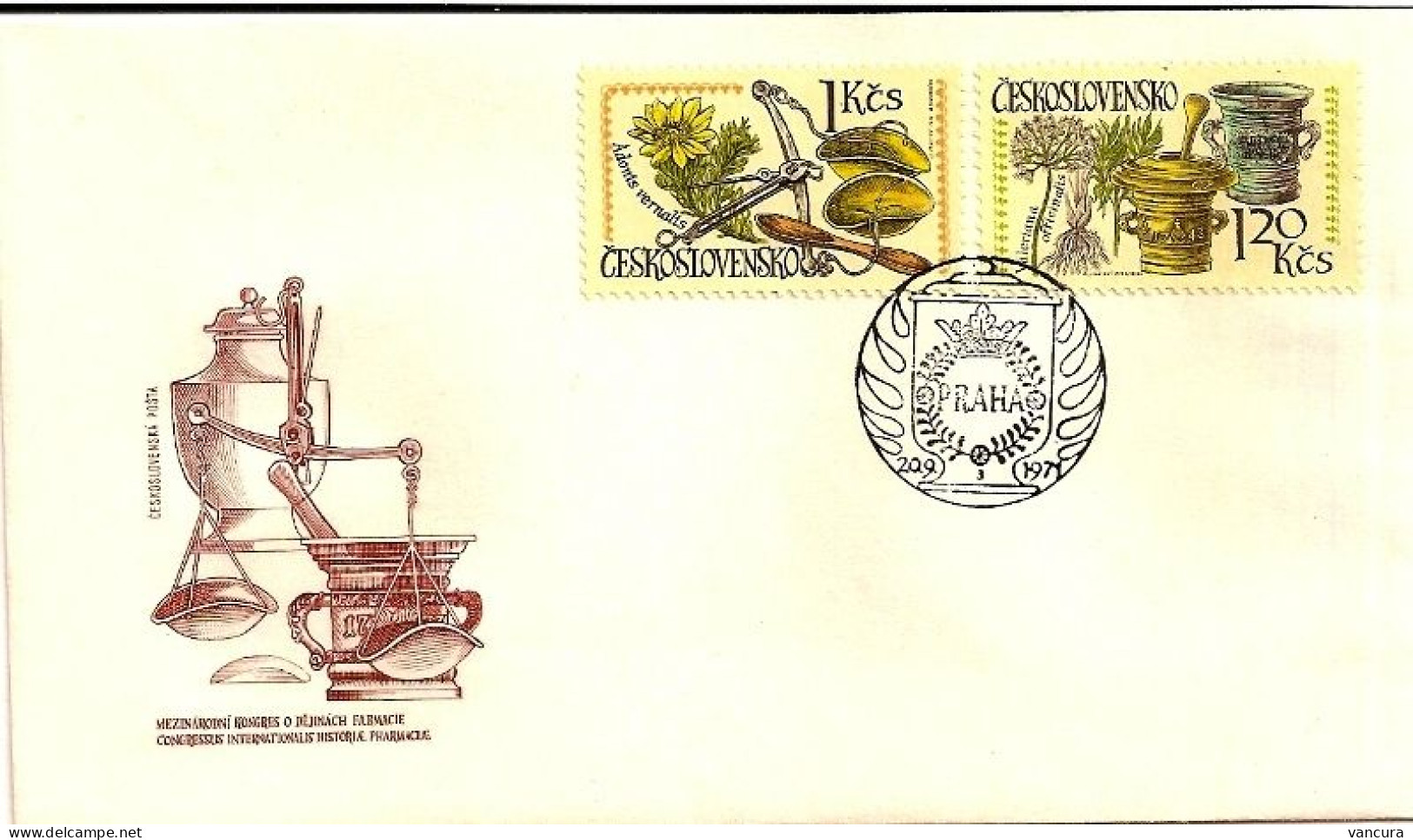 FDC 1914-9 Czechoslovakia Medicinal Herbs 1971 NOTICE! POOR SCAN, BUT THE FDC'S ARE FINE - Pharmacy