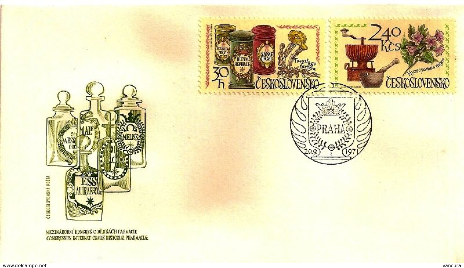 FDC 1914-9 Czechoslovakia Medicinal Herbs 1971 NOTICE! POOR SCAN, BUT THE FDC'S ARE FINE - Apotheek