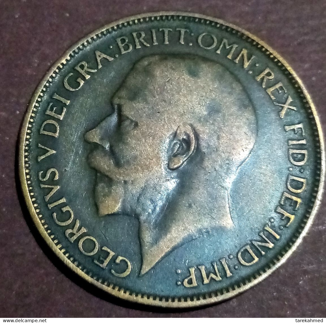 Great Britain 1913, George V, 1/2 Penny, AUNC, Bronze, KM:809, Agouz - C. 1/2 Penny