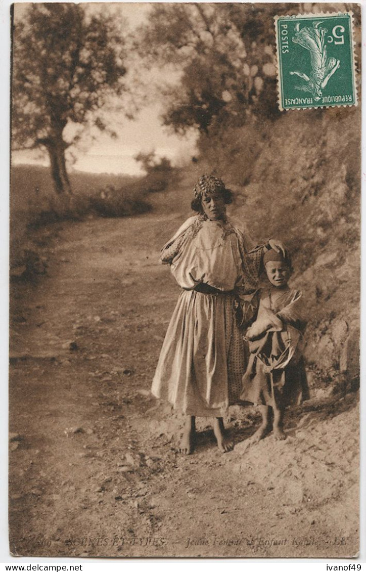 Scènes Et Types - Jeune Femme Et Enfant Kabile - CAP - 1908  Edit LL - Afrika