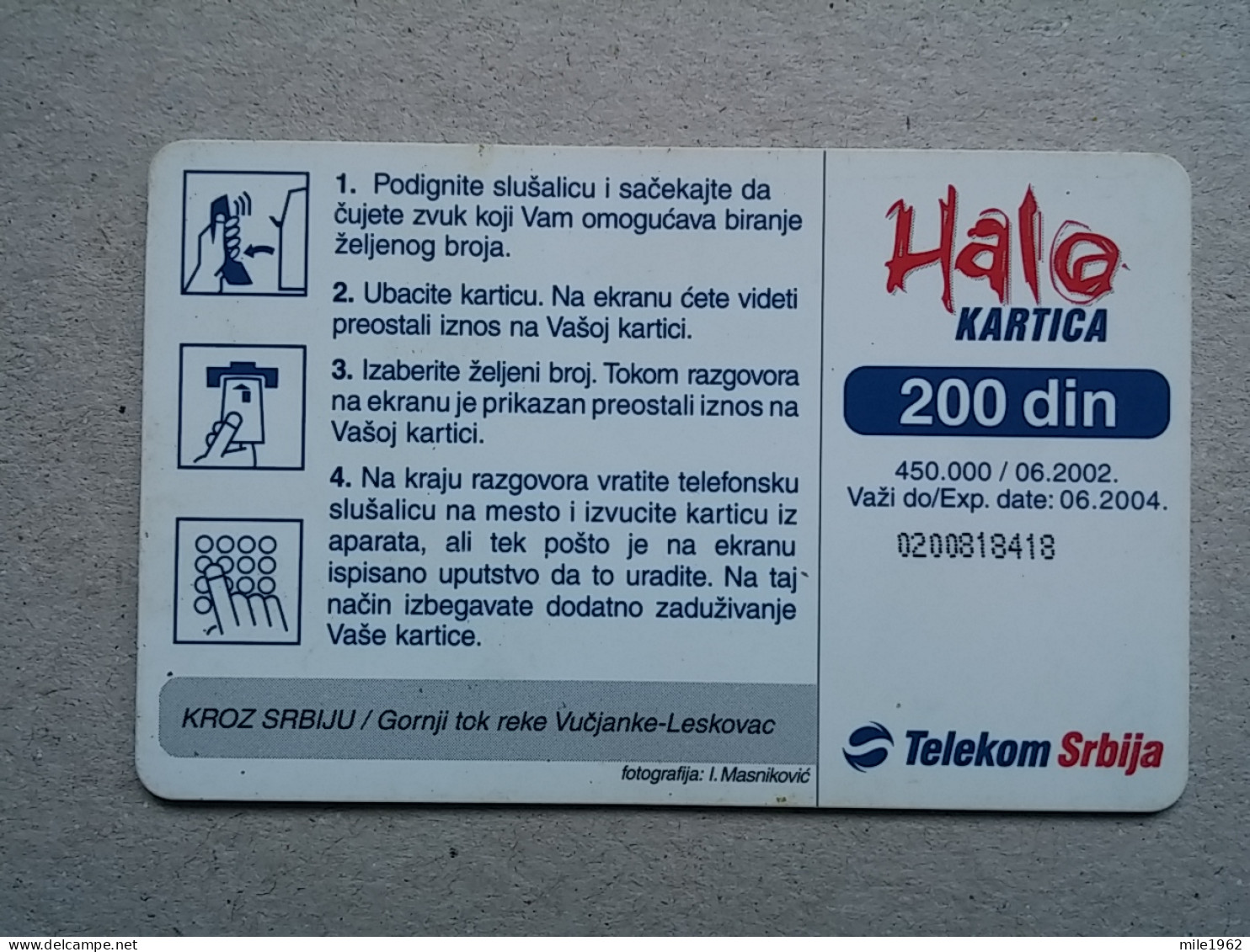 T-568 - SERBIA, Telecard, Télécarte, Phonecard, Halo Kartica,  - Jugoslavia