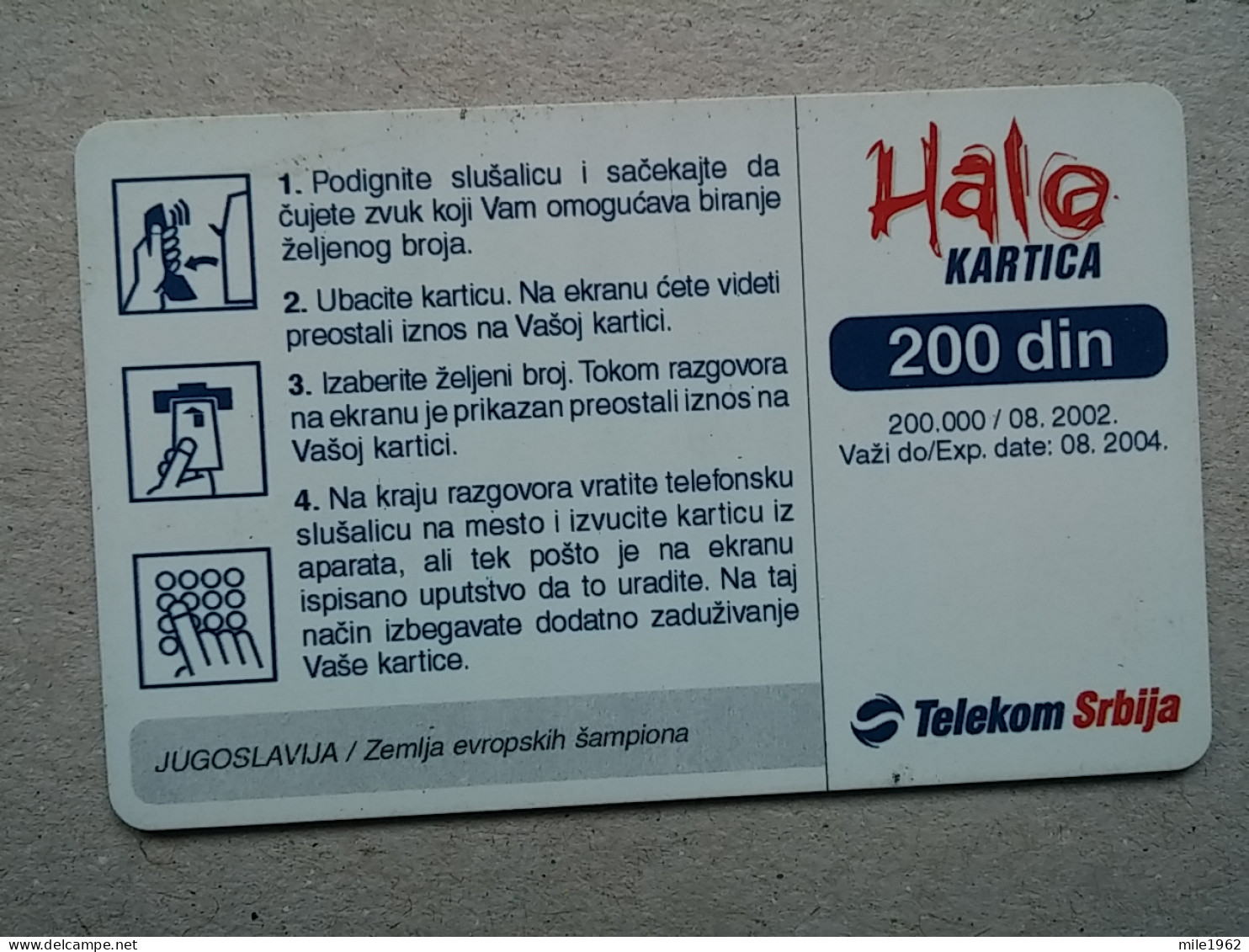 T-568 - SERBIA, Telecard, Télécarte, Phonecard, Halo Kartica,  - Jugoslawien