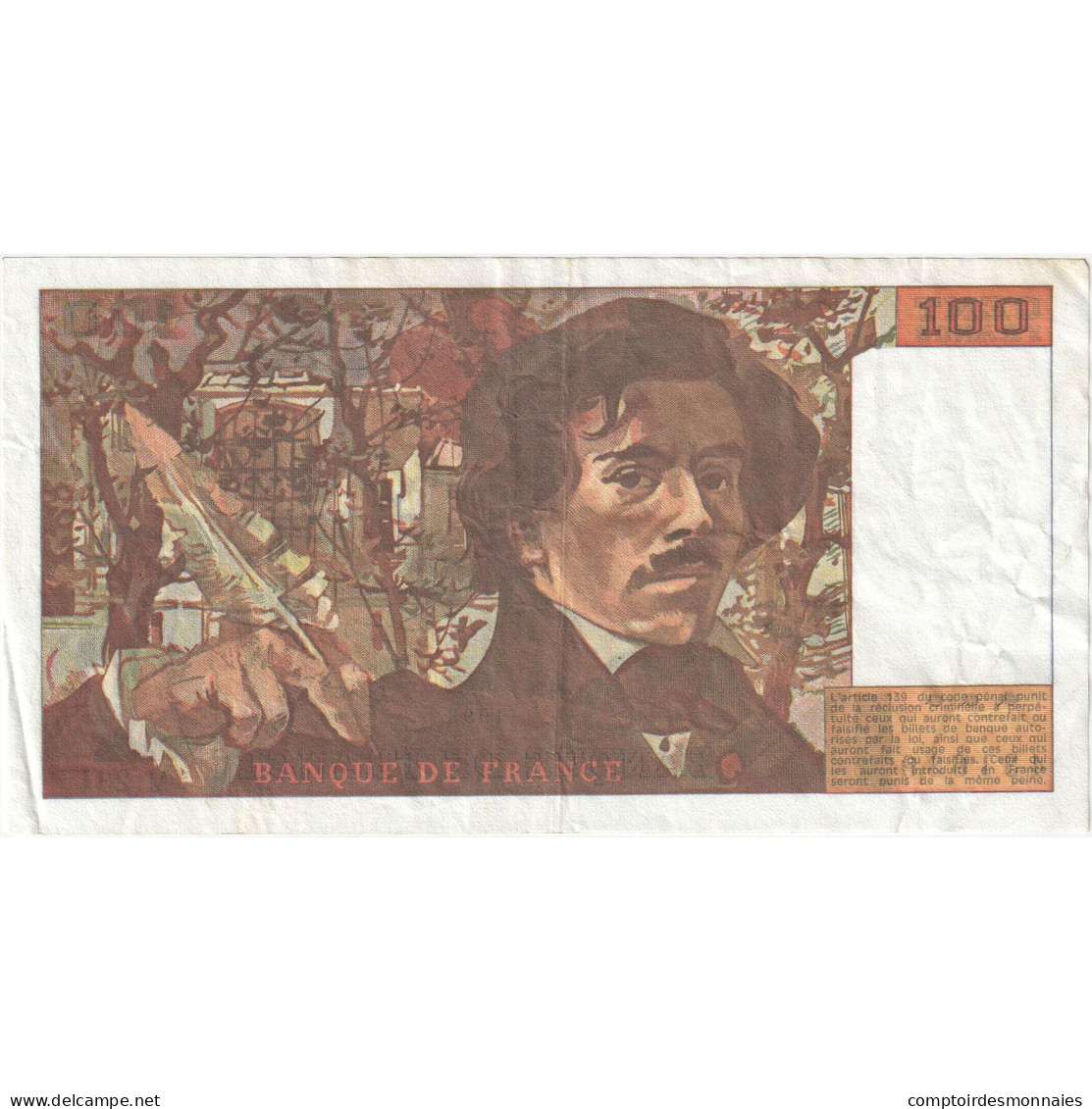 France, 100 Francs, Delacroix, 1993, M.231, TTB+, Fayette:69bis.8, KM:154g - 100 F 1978-1995 ''Delacroix''