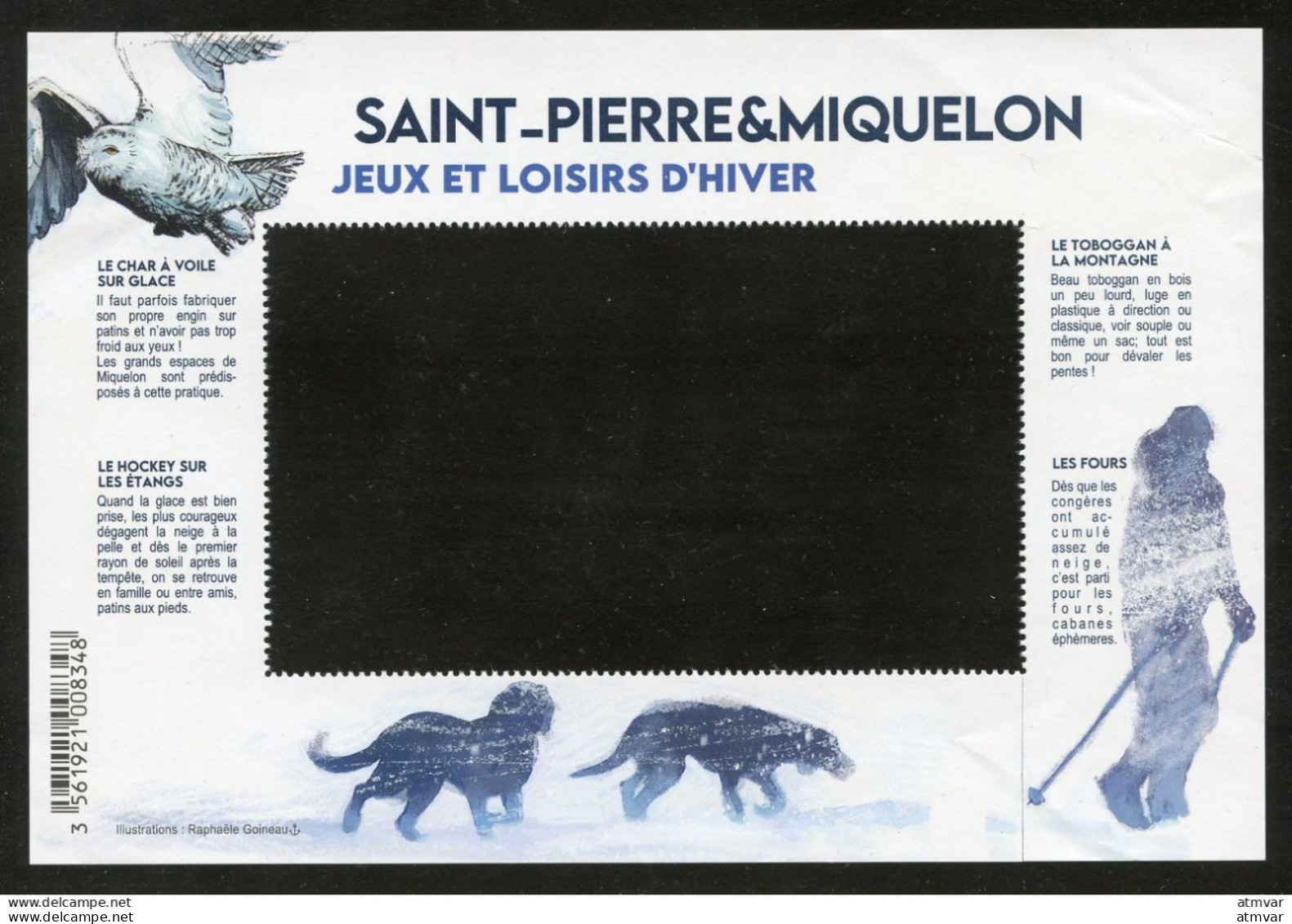 SAINT PIERRE ET MIQUELON (2023) Carte S Maximum Card S - Jeux Et Loisirs D'Hiver, Char à Voile, Hockey, Toboggan, Fours - Maximumkarten