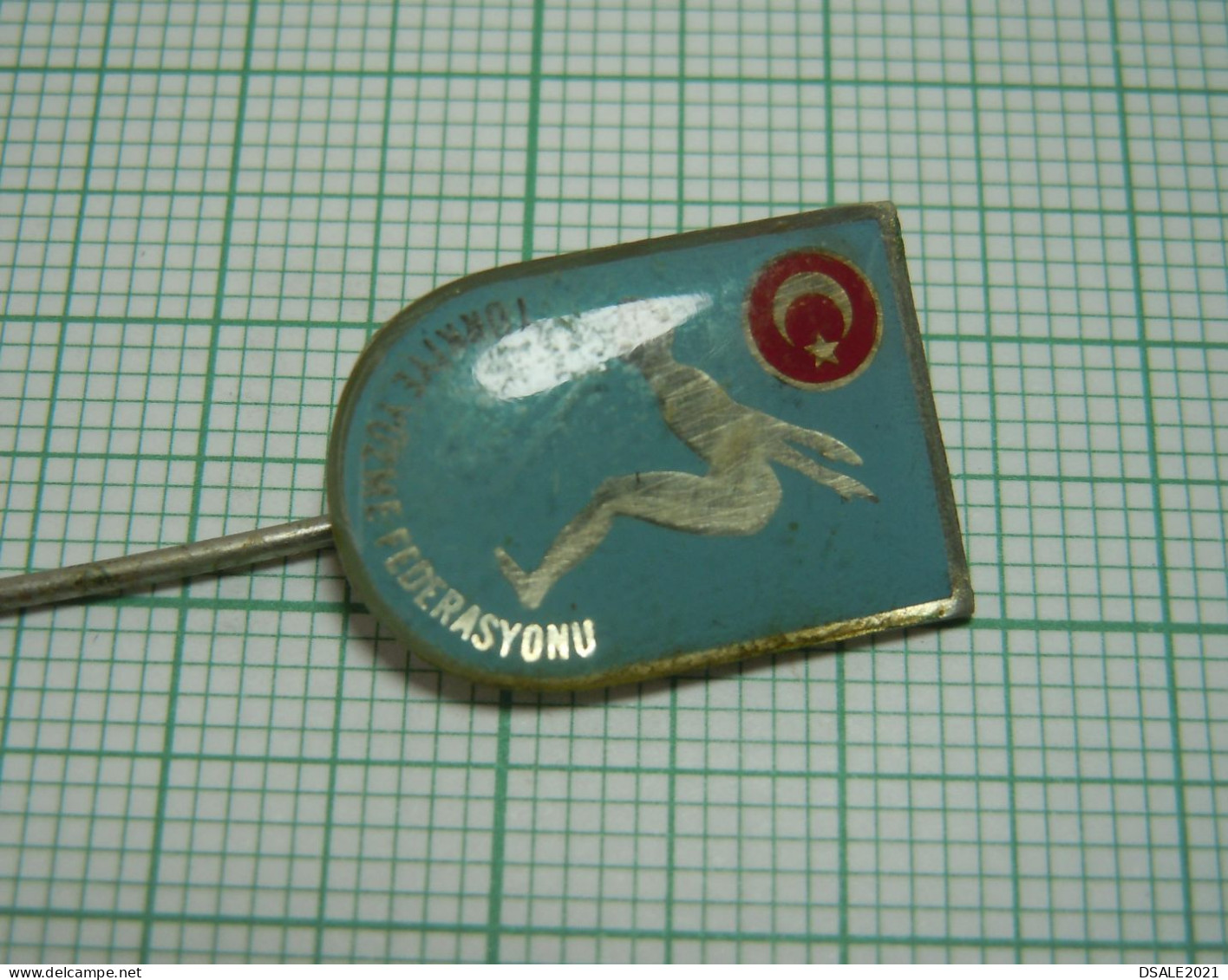 Turkey, Turkish Swimming Federation, TYF Türkiye Yüzme Federasyonu, Vintage Pin Badge, Abzeichen (ds1206) - Swimming