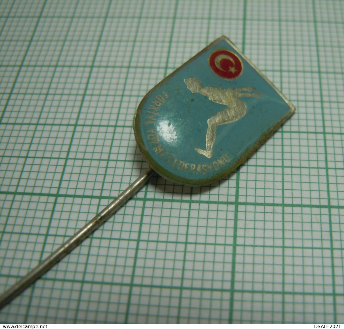 Turkey, Turkish Swimming Federation, TYF Türkiye Yüzme Federasyonu, Vintage Pin Badge, Abzeichen (ds1206) - Swimming
