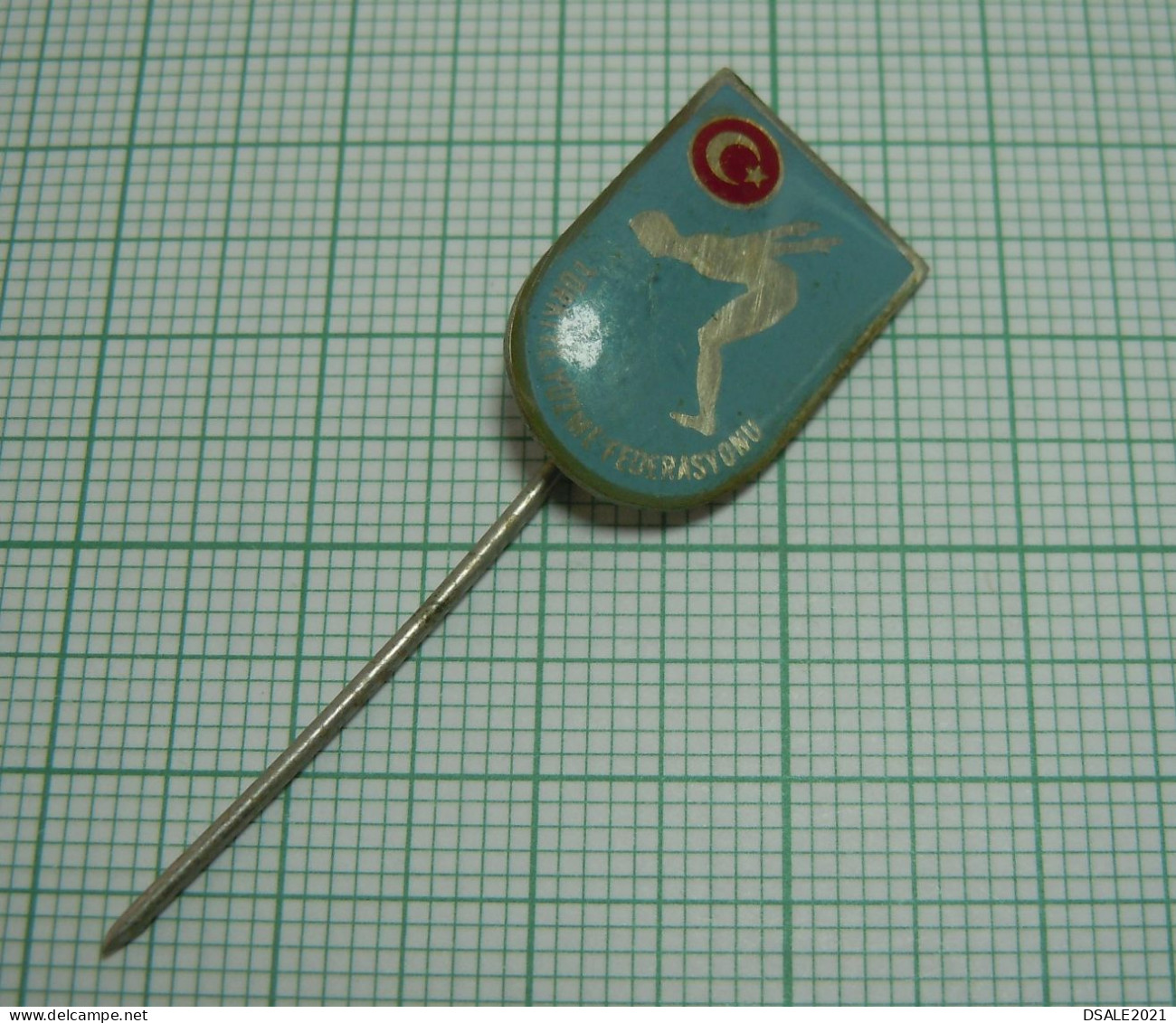 Turkey, Turkish Swimming Federation, TYF Türkiye Yüzme Federasyonu, Vintage Pin Badge, Abzeichen (ds1206) - Swimming