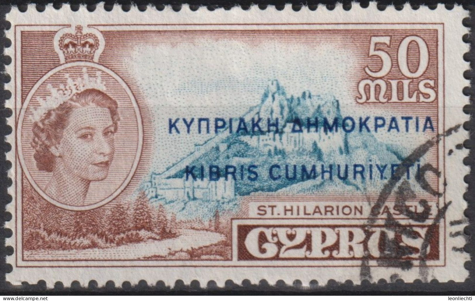 1960 Zypern (...-1960) ° Mi:CY 189, Sn:CY 193, Yt:CY 181, Cyprus Independence (overprint In Blue) - Cyprus (...-1960)