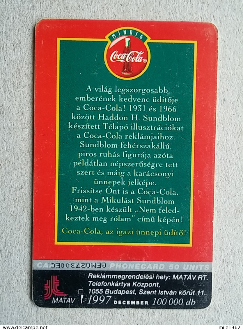 T-580 - Hungary, Telecard, Télécarte, Phonecard, Coca Cola, Santa Klaus, Pere Noel - Hongarije