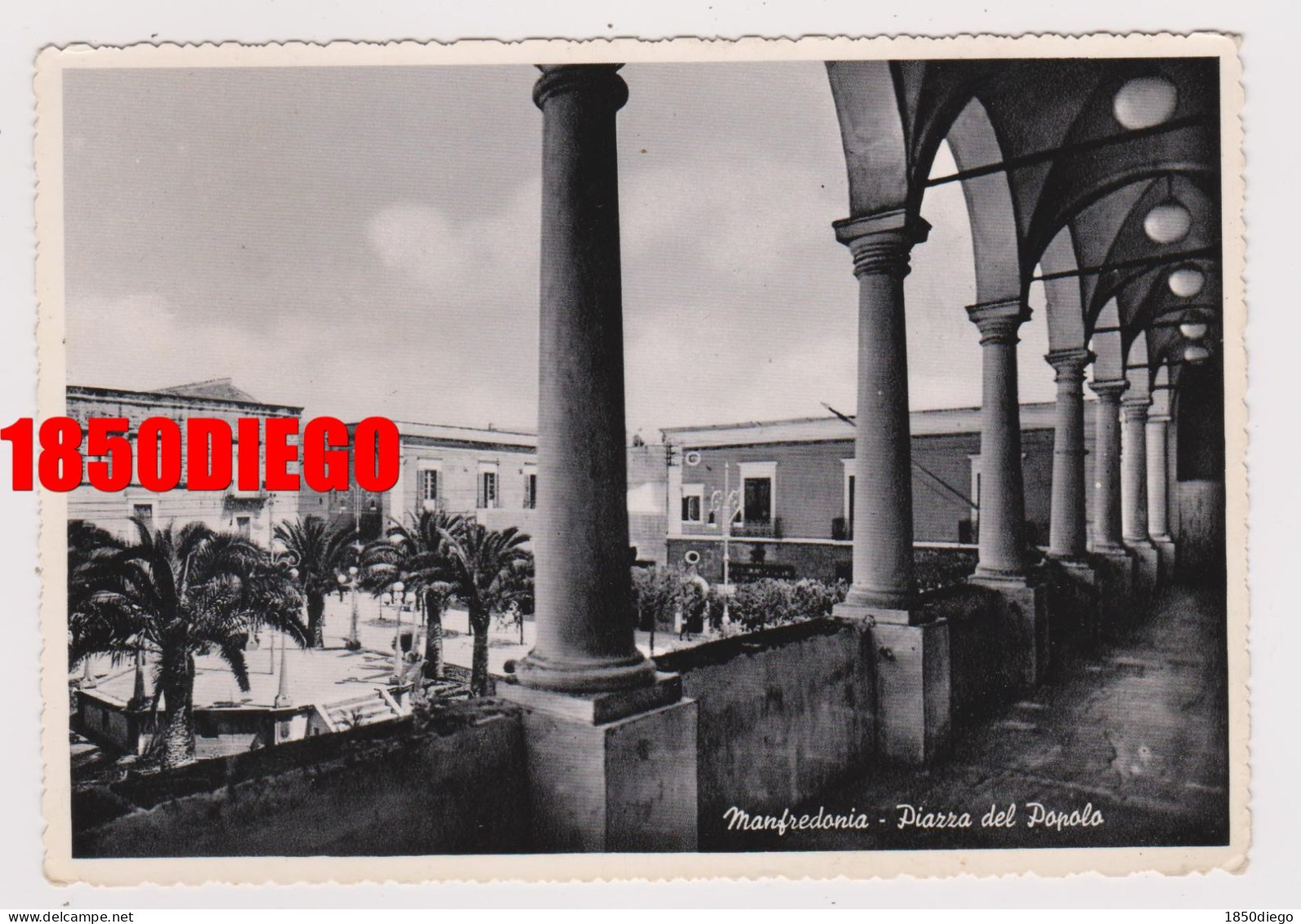 MANFREDONIA - PIAZZA DEL POPOLO  F/GRANDE  VIAGGIATA 1959?  ANIMAZIONE - Manfredonia