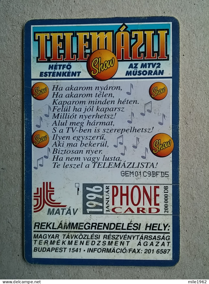 T-582 - Hungary, Telecard, Télécarte, Phonecard,  - Hongrie