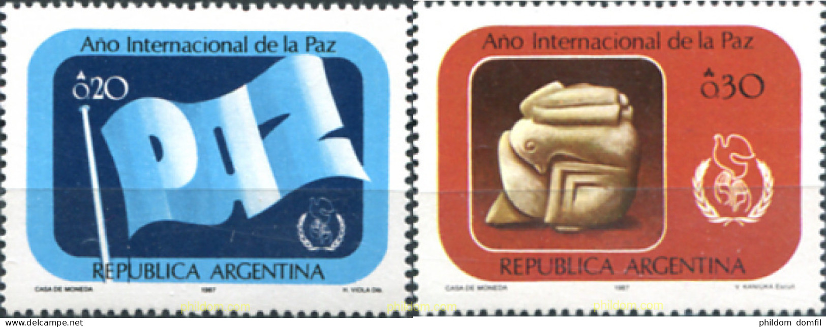 283658 MNH ARGENTINA 1987 AÑO INTERNACIONAL DE LA PAZ - Nuovi