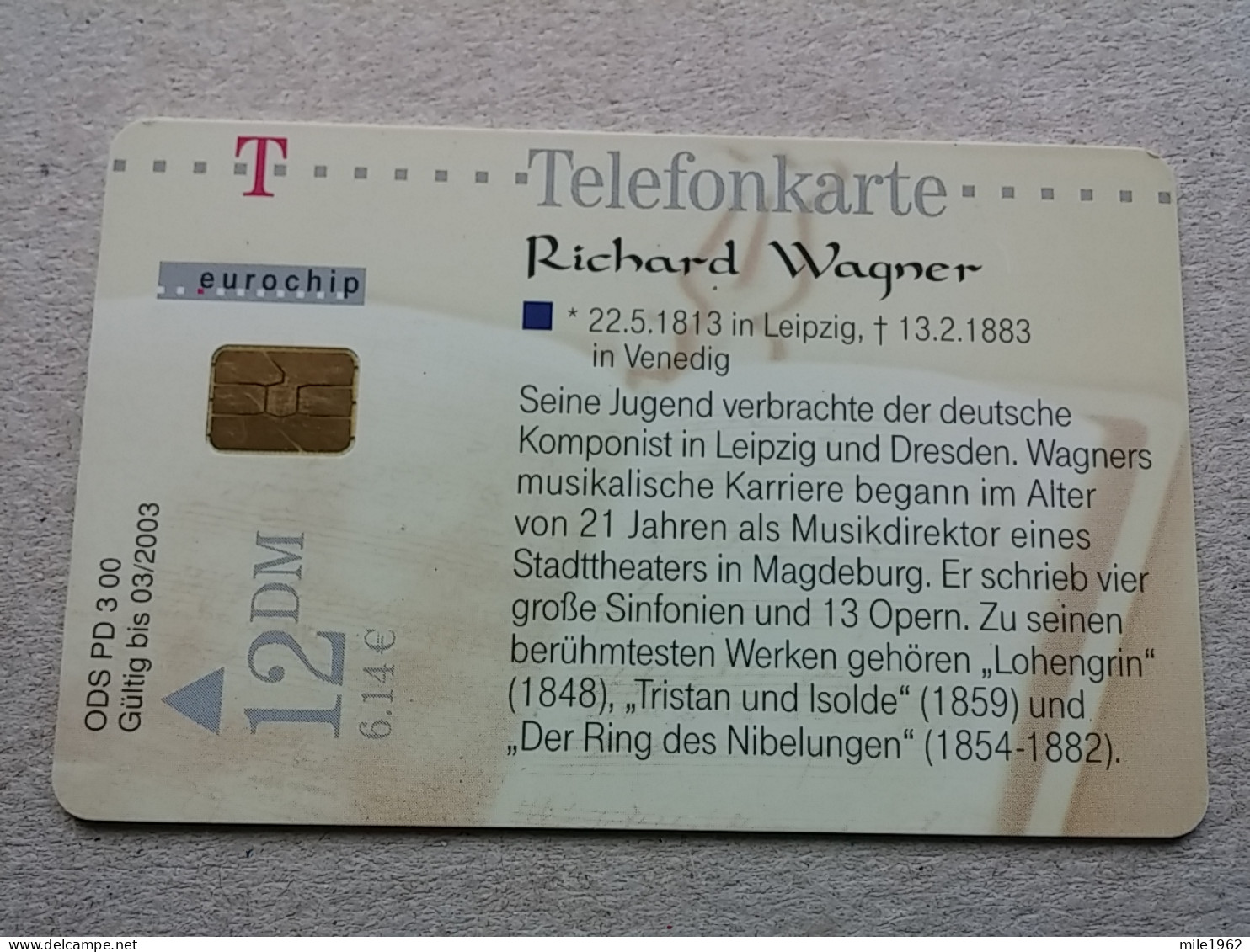T-585 - GERMANY, Telecard, Télécarte, Phonecard, RICHARD WAGNER - Altri & Non Classificati