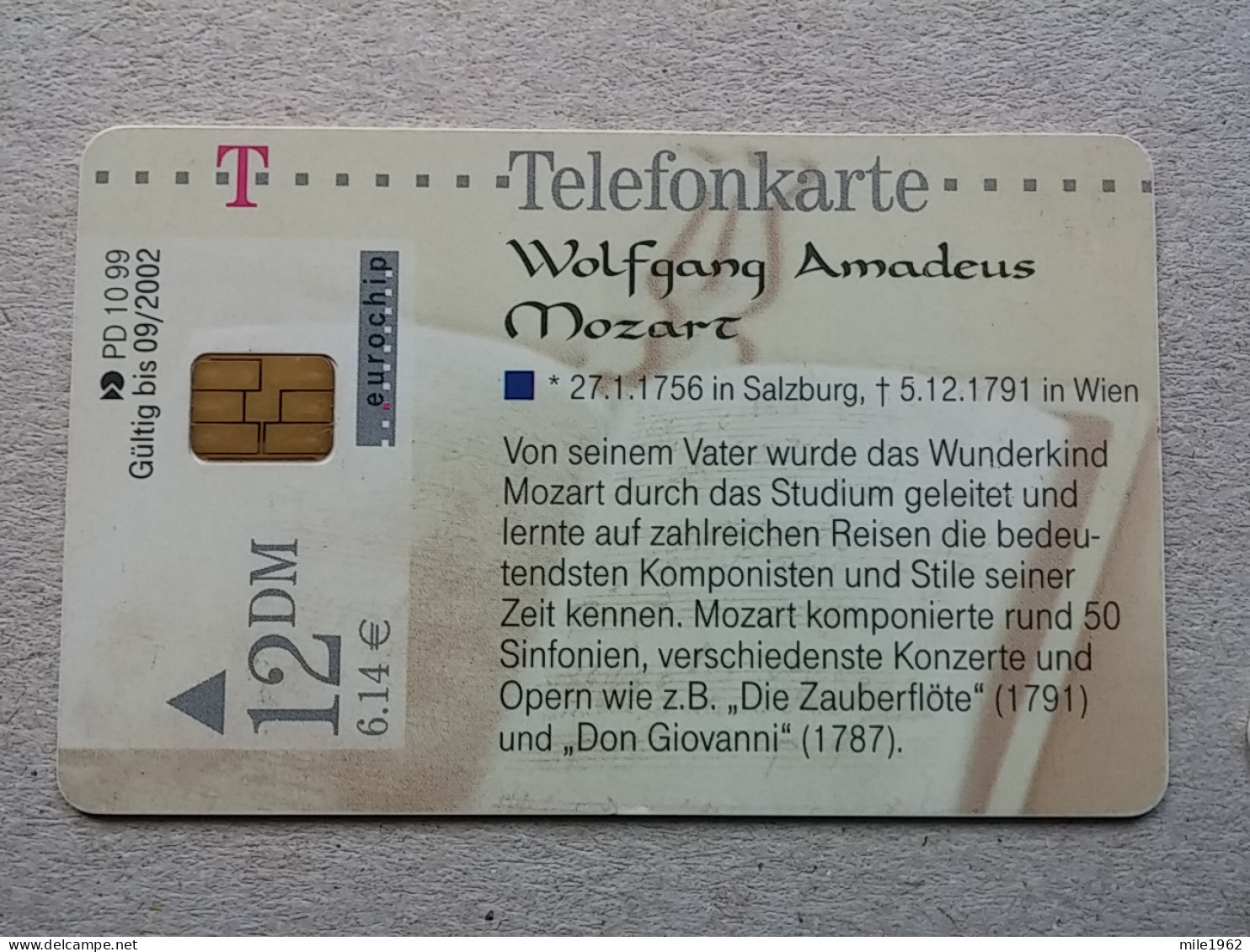 T-585 - GERMANY, Telecard, Télécarte, Phonecard, WOLFGANG AMADEUS MOZART - Andere & Zonder Classificatie