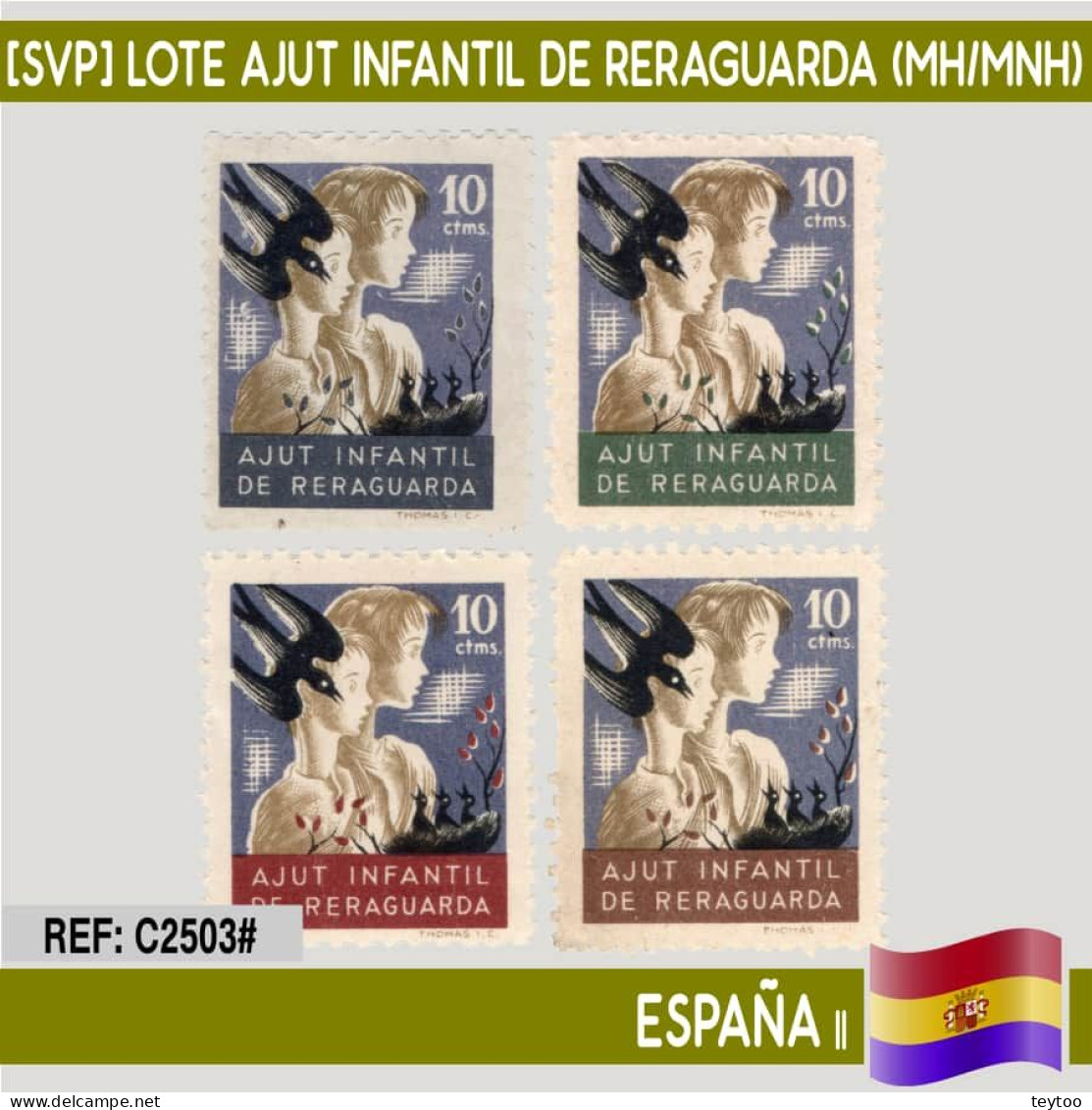 C2503# España [SVP] Lote Ajut Infantil De Reraguarda (MH/MNH) - Republican Issues