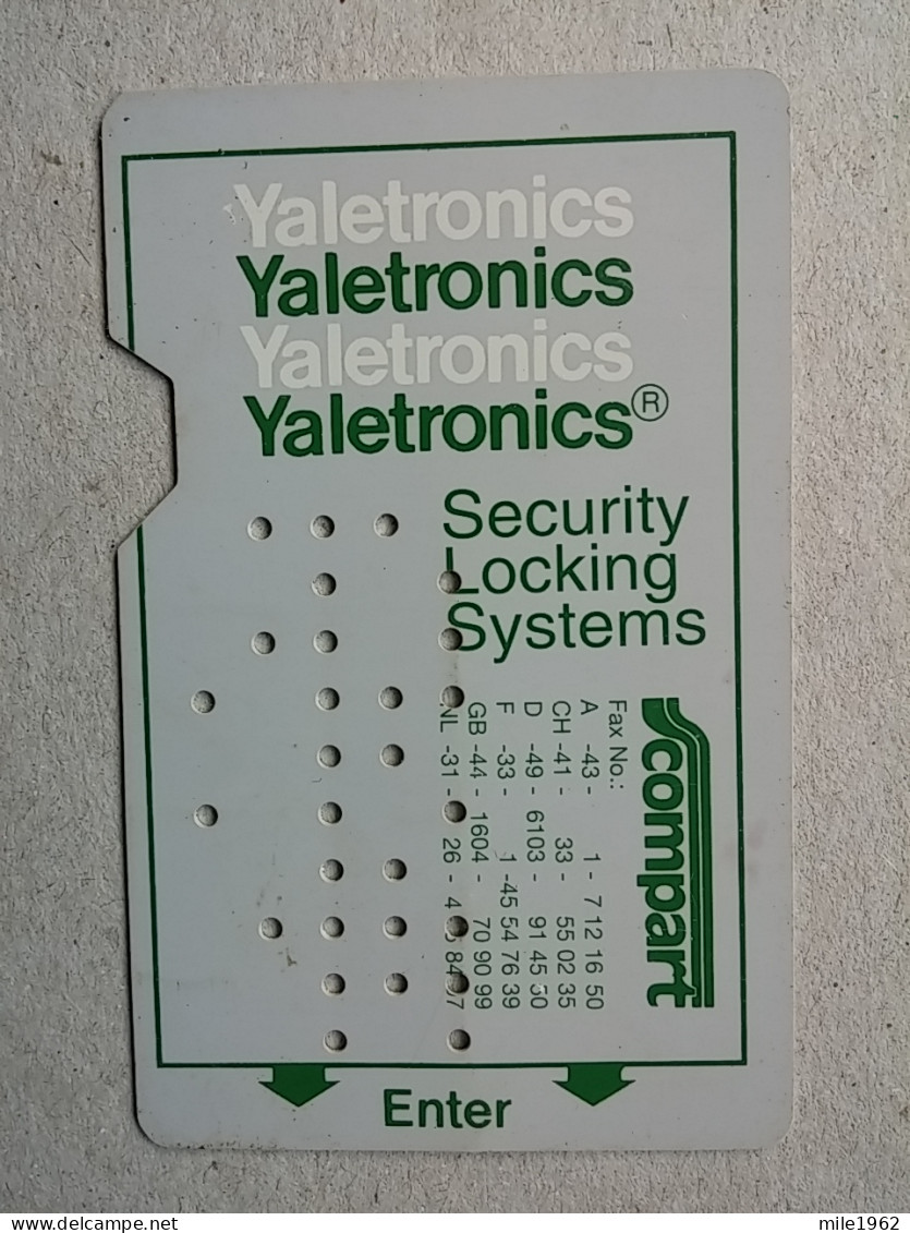 T-586 - GERMANY, Yaletronics Hotel Key Card Germany - Otros & Sin Clasificación