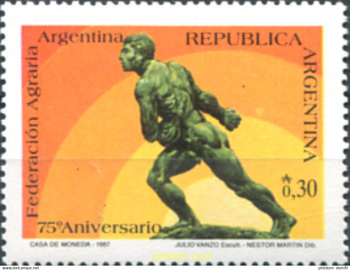 283680 MNH ARGENTINA 1987 75 ANIVERSARIO DE LA FEDERACION ARGENTINA AGRARIA - Ongebruikt