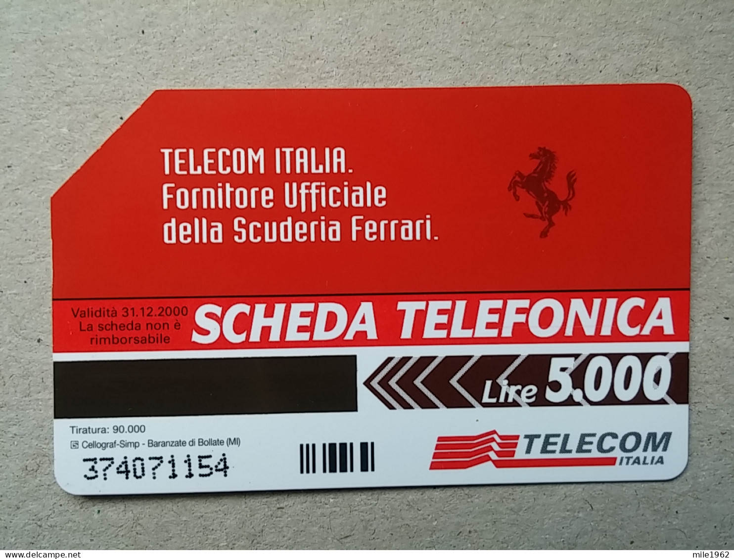 T-587 - ITALY Telecard, Télécarte, Phonecard, - FERRARI - FORMULA 1 - F1 - Andere & Zonder Classificatie