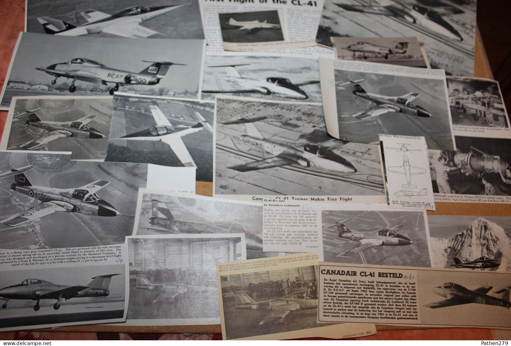 Lot De 214 G D'anciennes Coupures De Presse De L'aéronef Canadien Canadair CL-41 Et CL-41R - Aviation