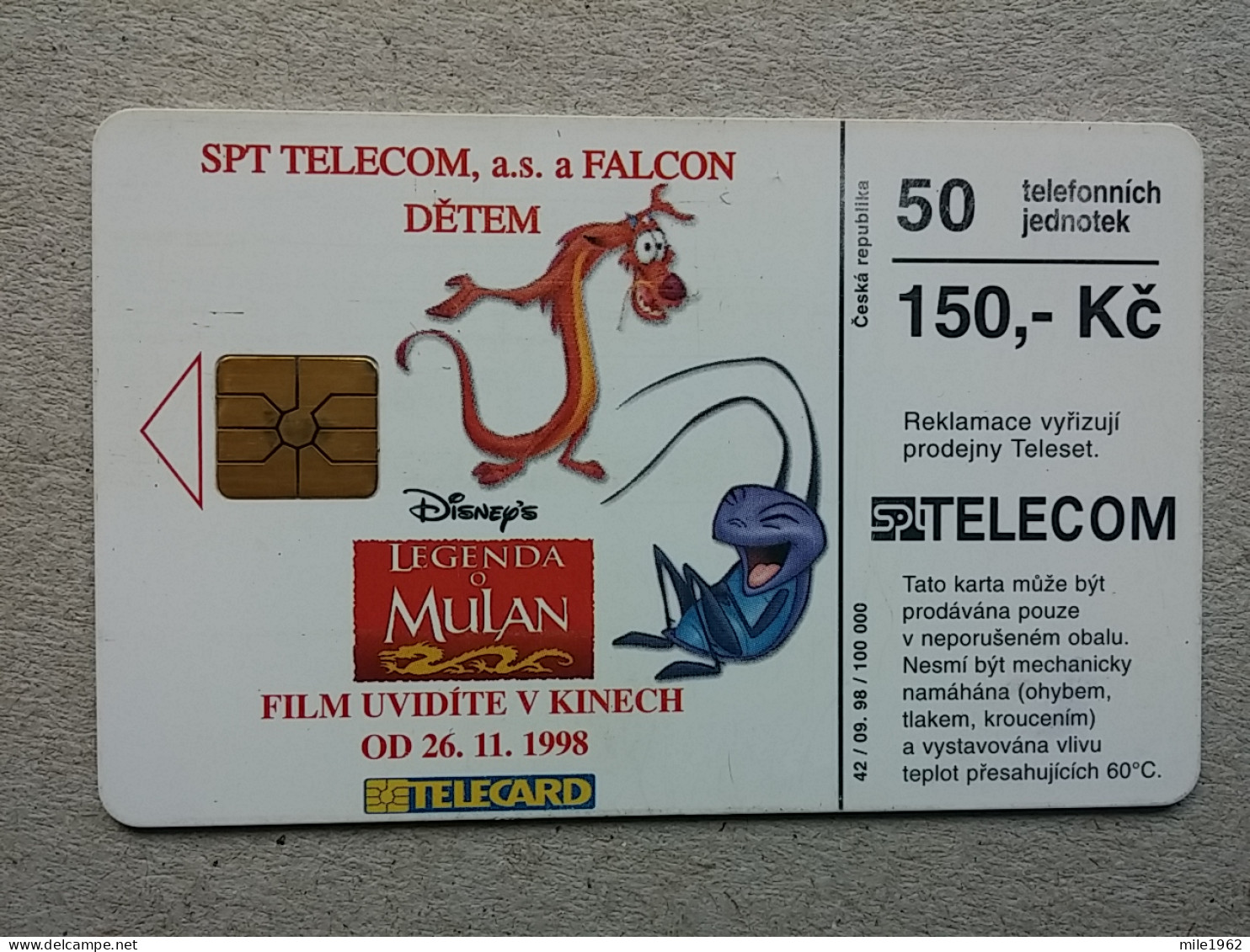 T-588 - CZECH REPUBLIC, Telecard, Télécarte, Phonecard, DISNEY - Tchéquie