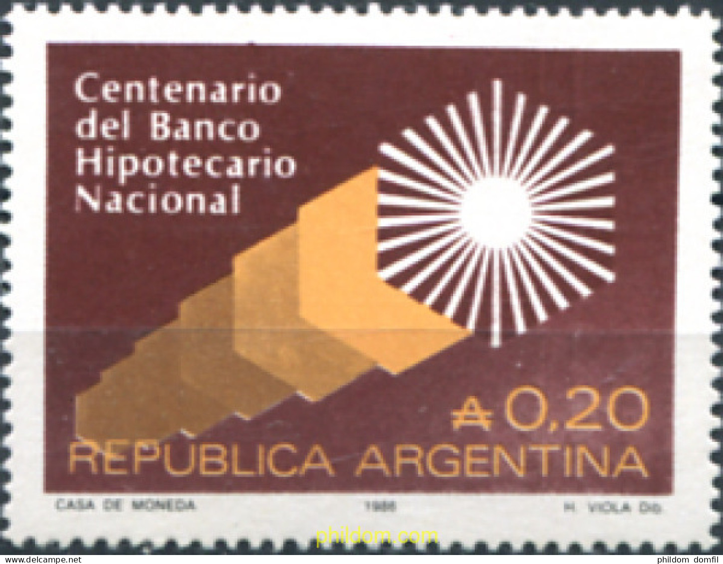 283661 MNH ARGENTINA 1987 CENTENARIO DEL BANCO HIPOTECARIO NACIONAL - Neufs