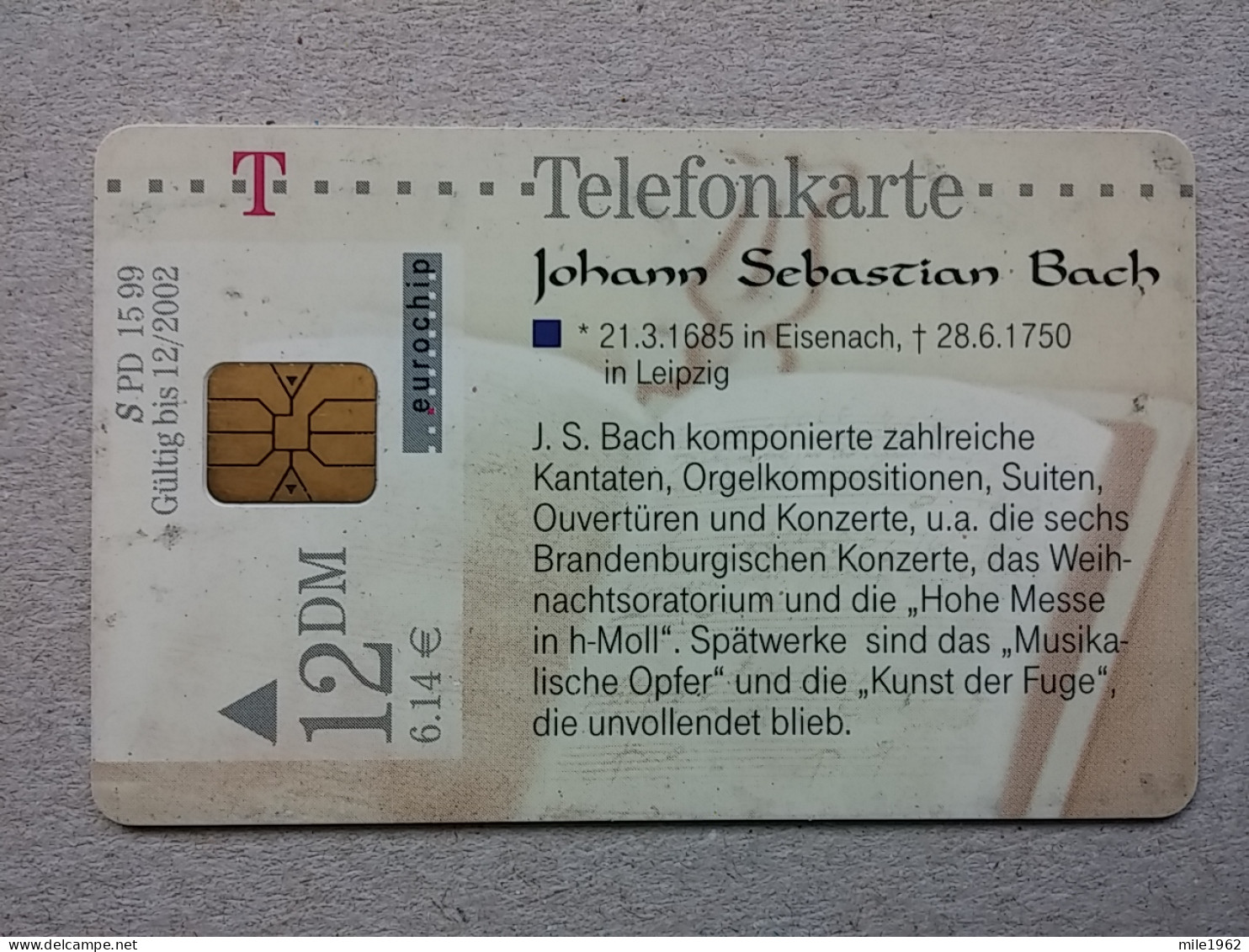 T-590 - GERMANY, Telecard, Télécarte, Phonecard, JOHANN SEBASTIAN BACH - Sonstige & Ohne Zuordnung