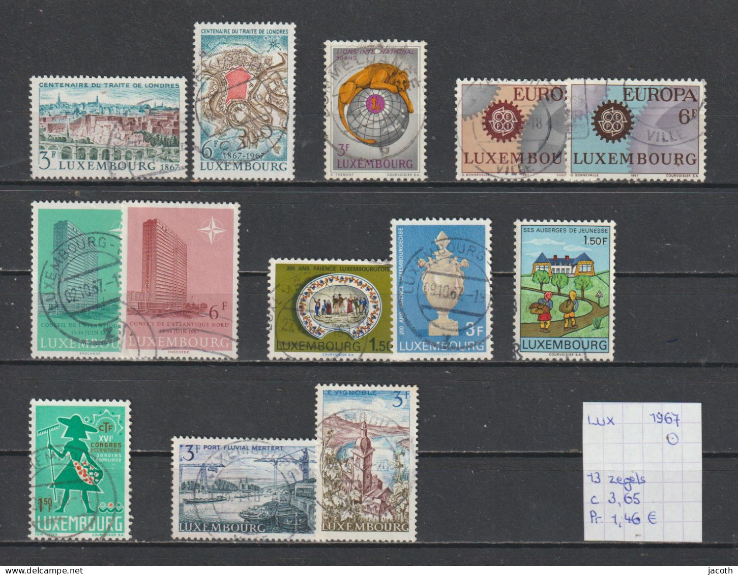 (TJ) Luxembourg 1967 - 13 Zegels (gest./obl./used) - Usados