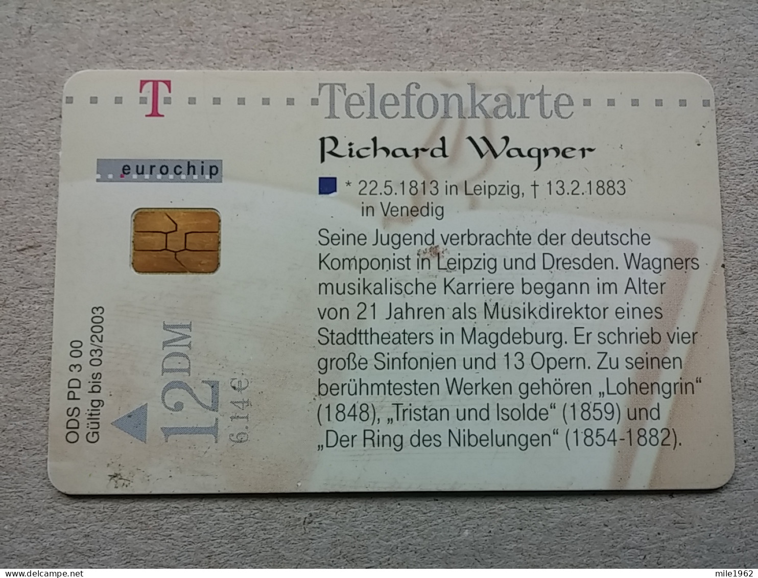 T-592 - GERMANY, Telecard, Télécarte, Phonecard, RICHARD WAGNER - Other & Unclassified