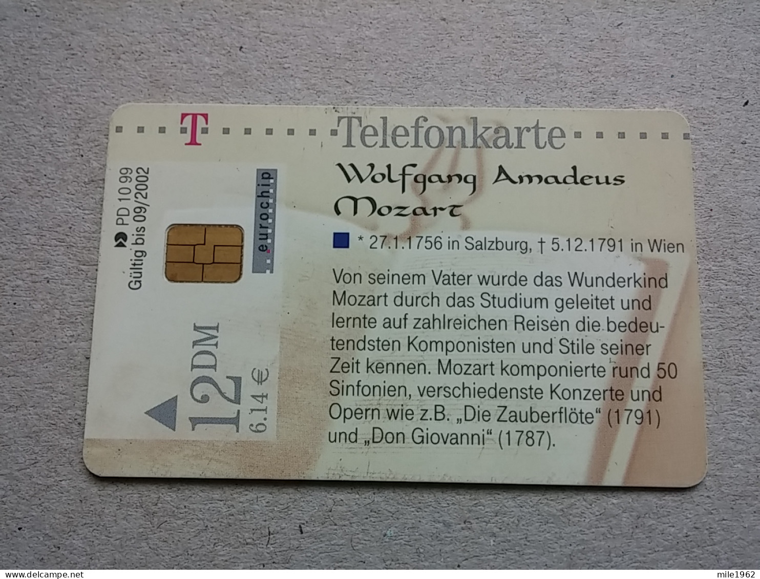 T-592 - GERMANY, Telecard, Télécarte, Phonecard, WOLFGANG AMADEUS MOZART - Autres & Non Classés