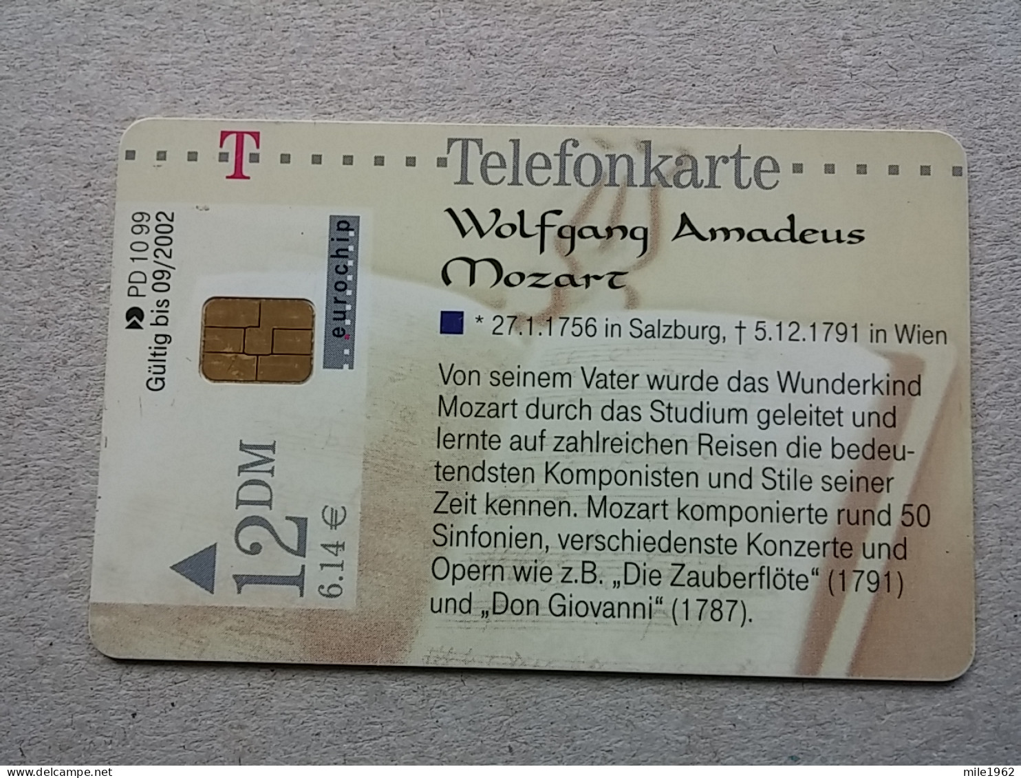 T-595 - GERMANY, Telecard, Télécarte, Phonecard, WOLFGANG AMADEUS MOZART - Andere & Zonder Classificatie