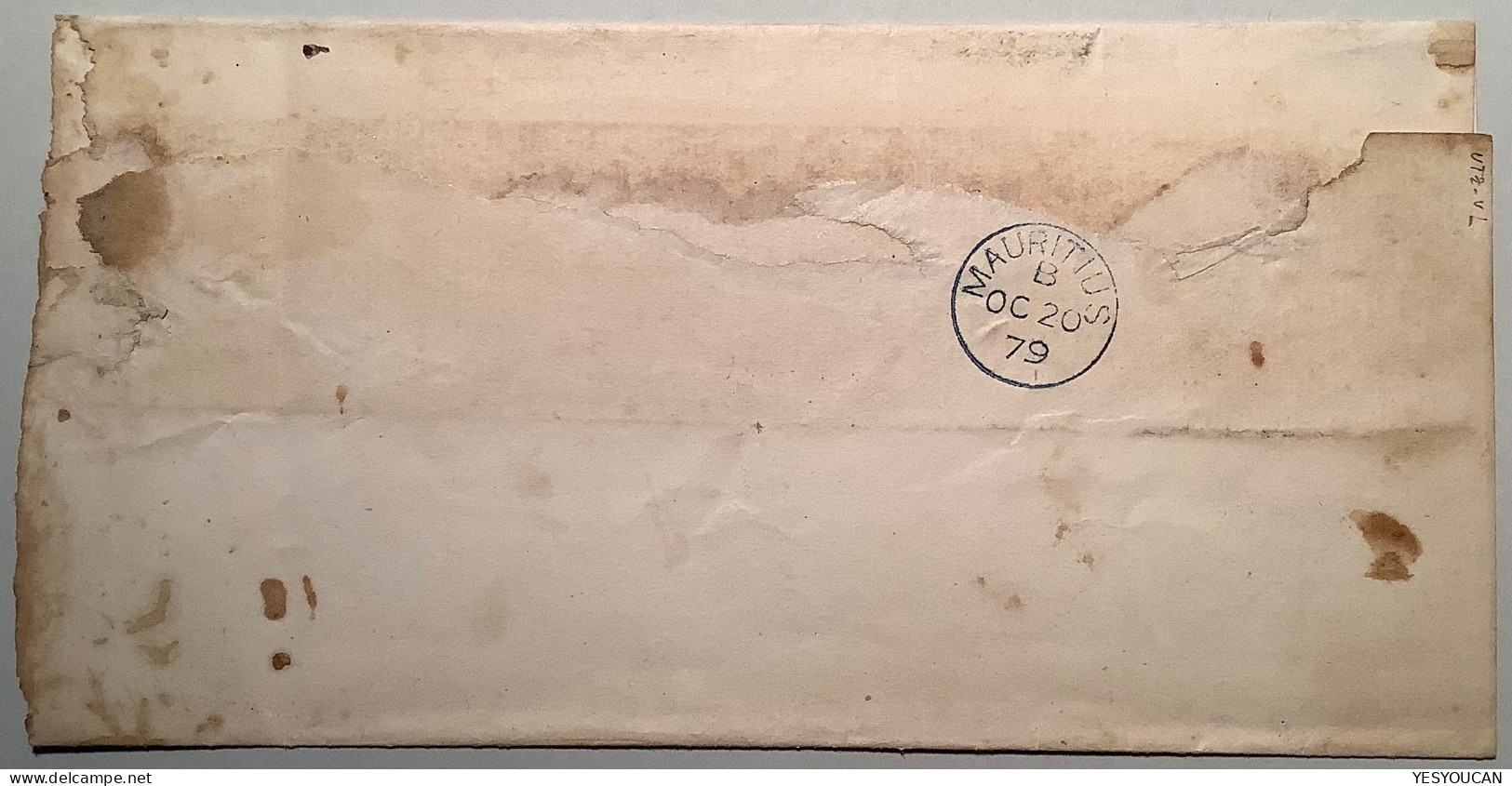 PAMPLEMOUSSE 1879 VERY RARE WRAPPER (printed Matter Franking) 4c To Bordeaux France (Mauritius Lettre Queen Victoria - Mauricio (...-1967)