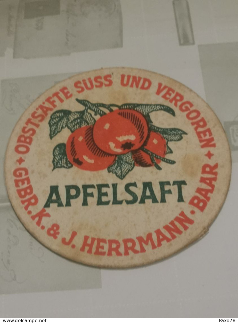 Sous-Bock, Apfelsaft, J. Hermann, Baar - Bierdeckel